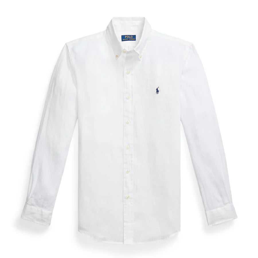 Polo Ralph Lauren Effortlessly Elegant Cotton Linen Shirt in Whisper White
