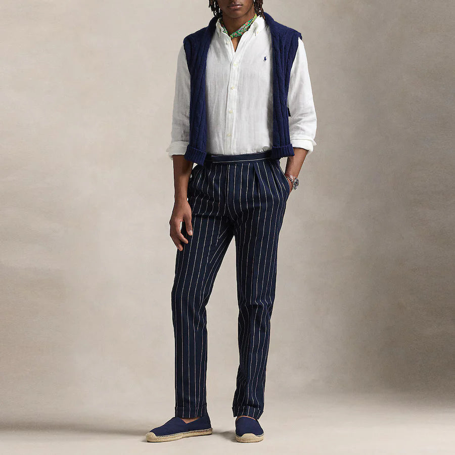 Polo Ralph Lauren Effortlessly Elegant Cotton Linen Shirt in Whisper White