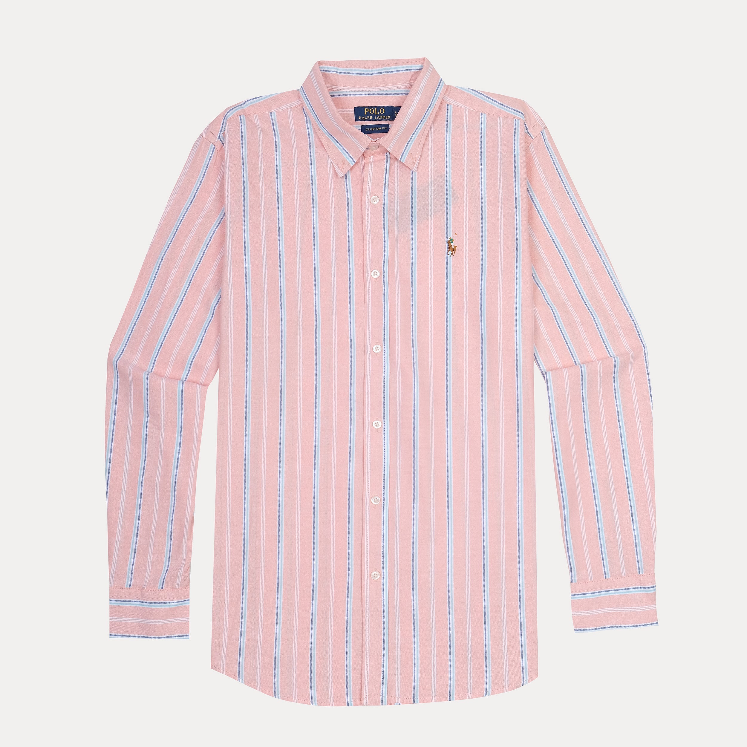 Polo Ralph Lauren Custom Fit Striped Delight Shirt in Blush Breeze