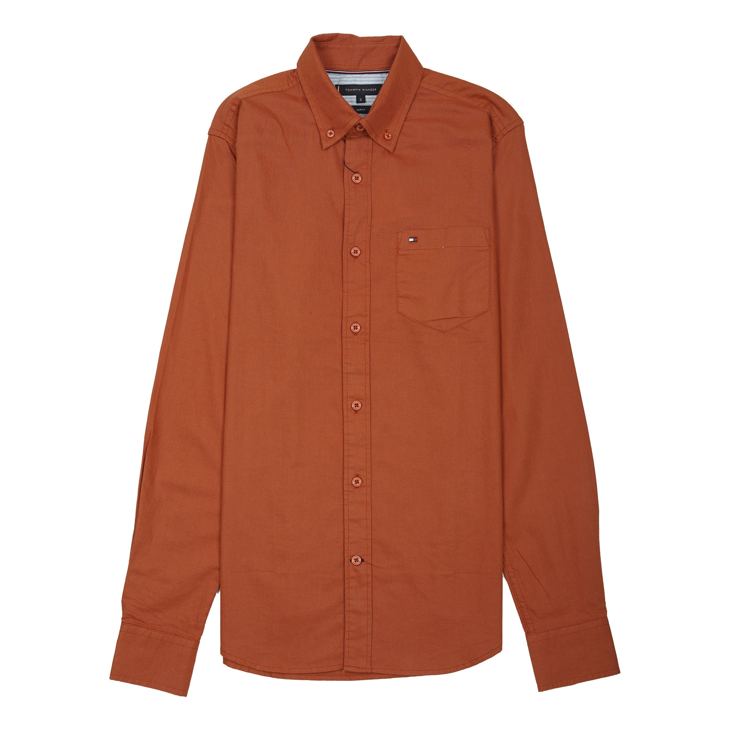 TOMMY HILFIGER Opulent Saffron Dusk Luxe Tailored Fit Long Sleeve Button-Up Shirt
