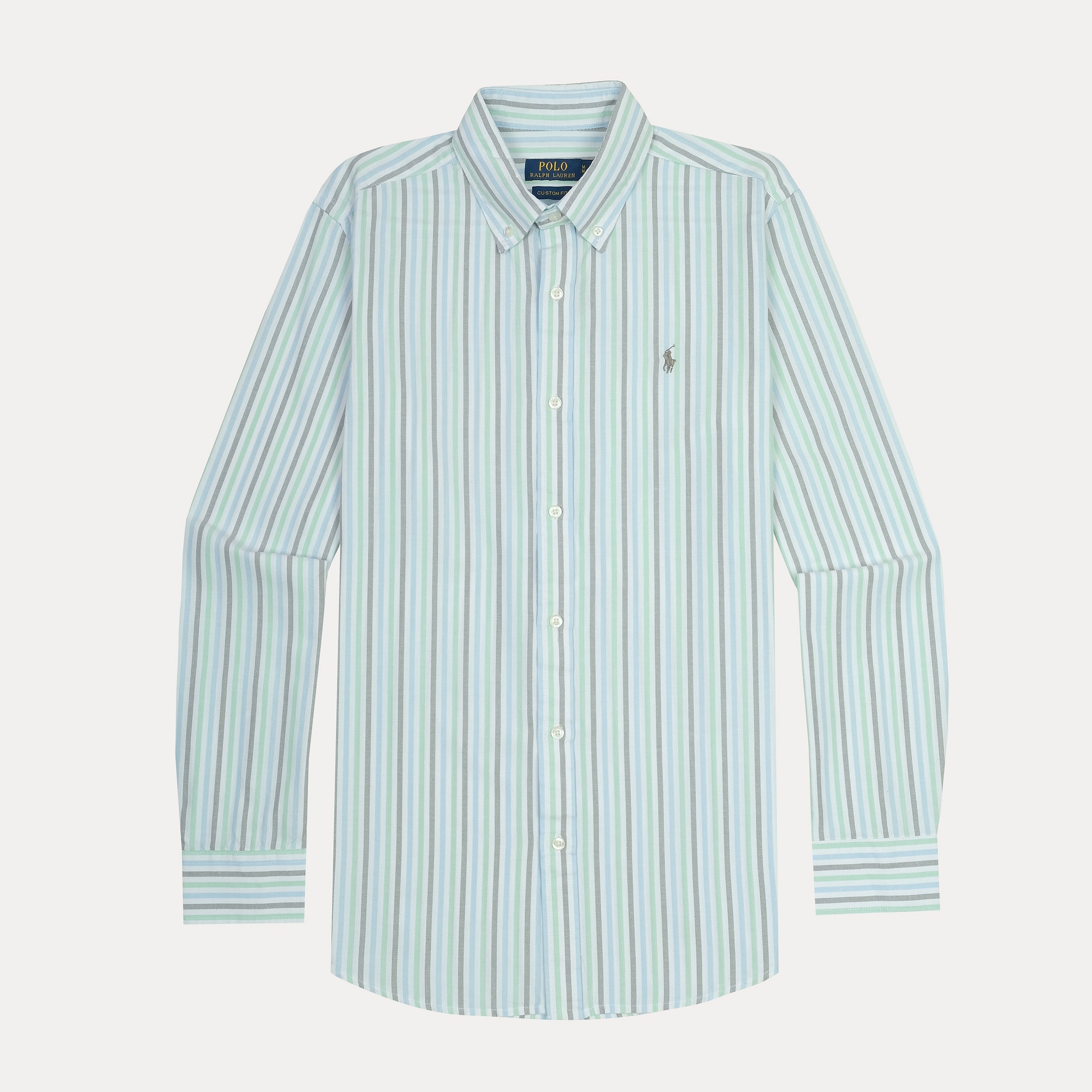 Polo Ralph Lauren Custom Fit Striped Shirt in Serene Aqua