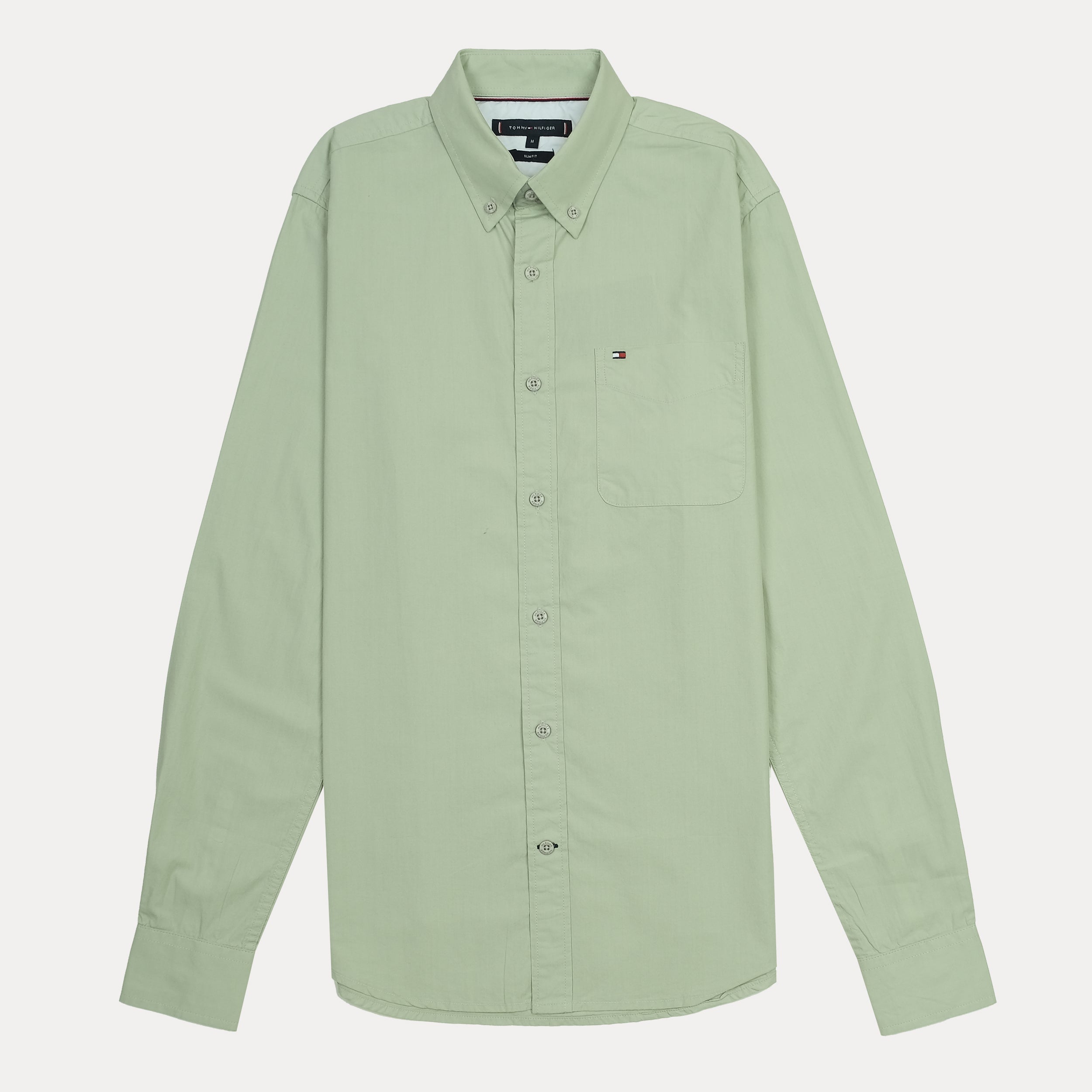 Tommy Hilfiger Classic Fit Long Sleeve Button-Up Shirt in Soft Green