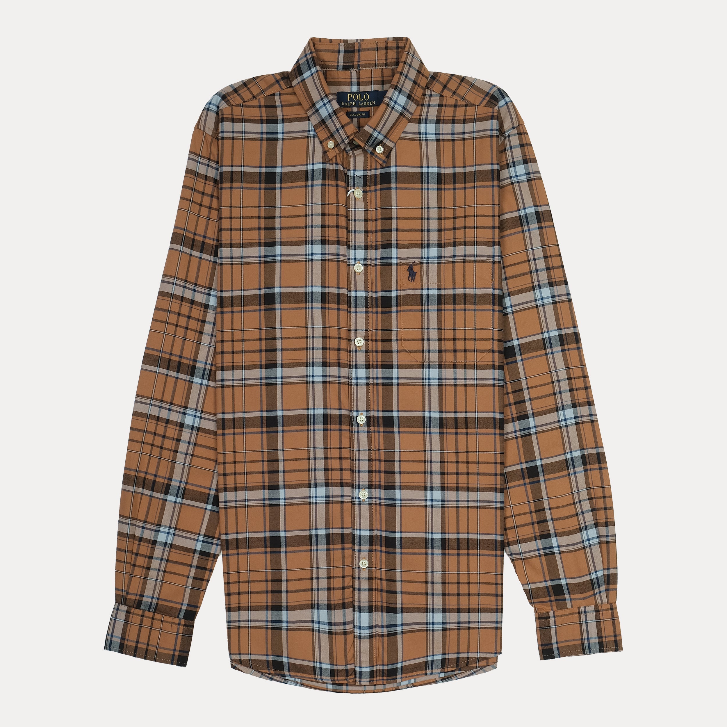 POLO RALPH LAUREN Terra Cotta Check Classic Fit Long Sleeve Button-Down Shirt