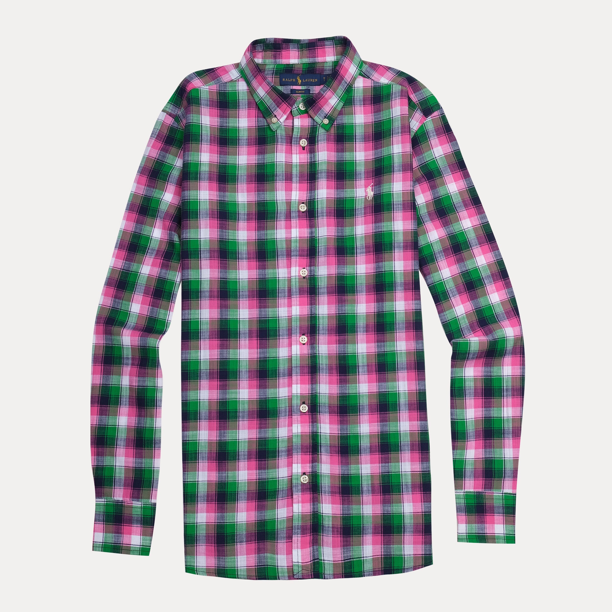 Ralph Lauren Sunfit Plaid Shirt in Pink and Green