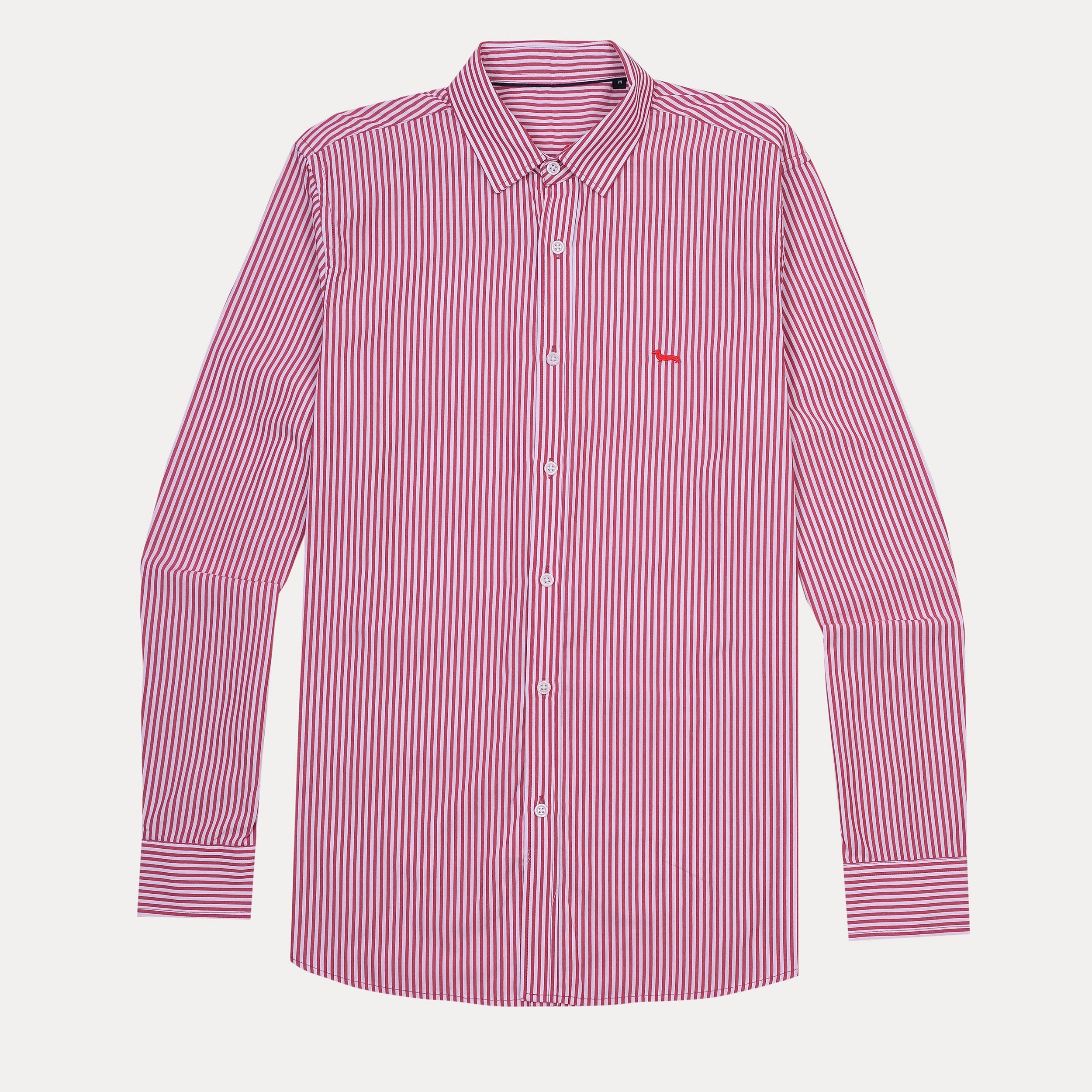 Harmont & Blaine Charming Crimson Striped Regular Fit Shirt