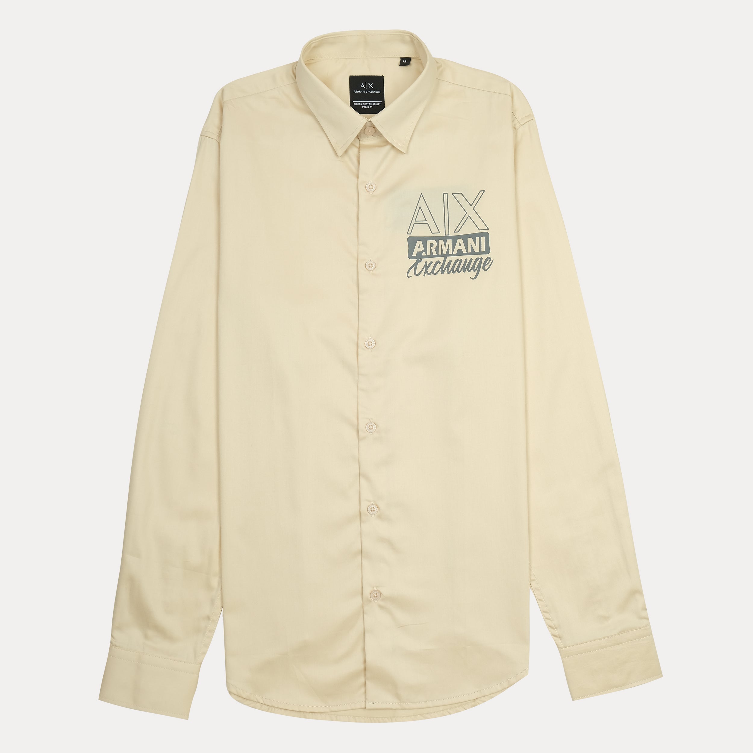 ARMANI EXCHANGE Prismatic Sable Umber Classic Fit Long Sleeve Shirt