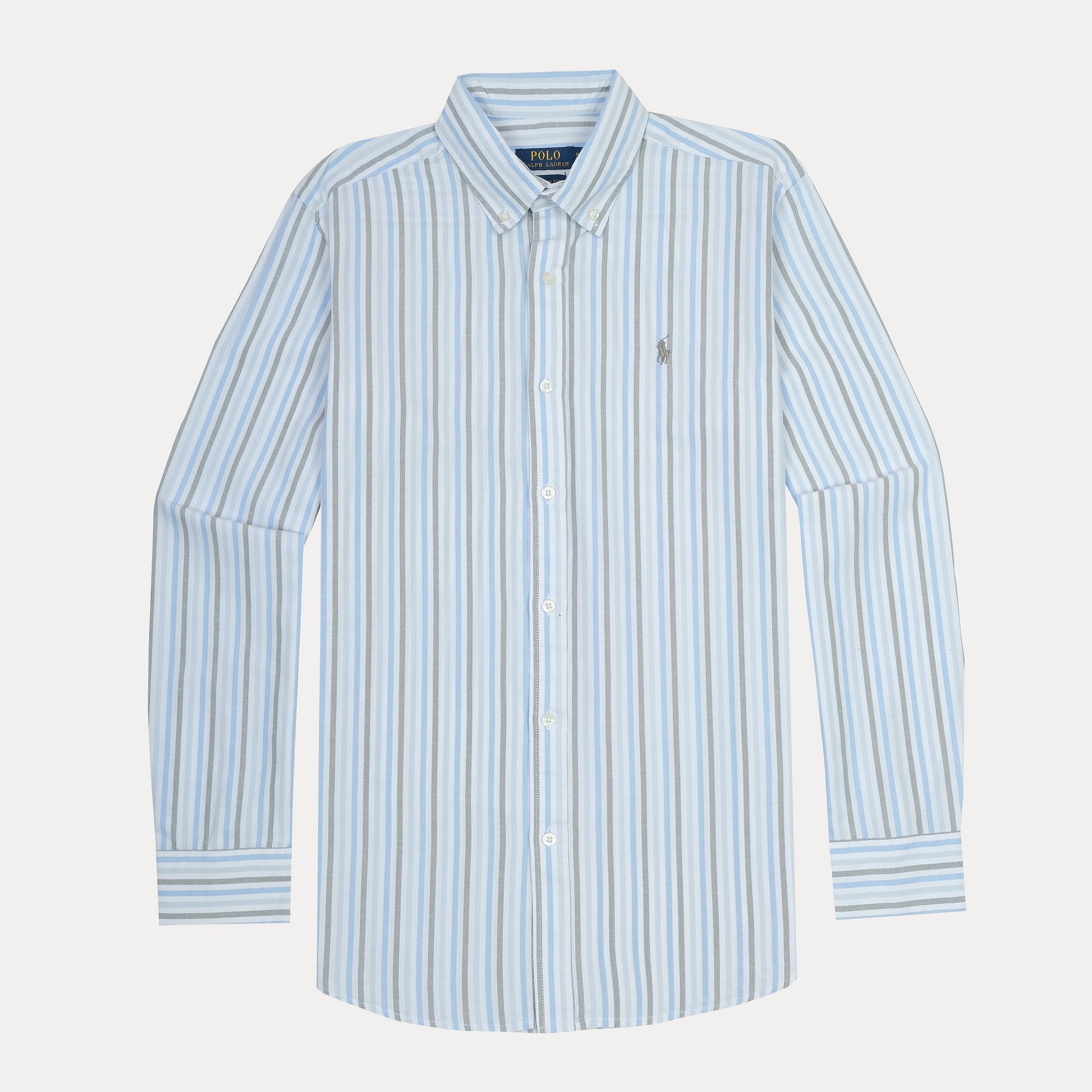 Polo Ralph Lauren Custom Fit Striped Shirt in Serene Sky Blue