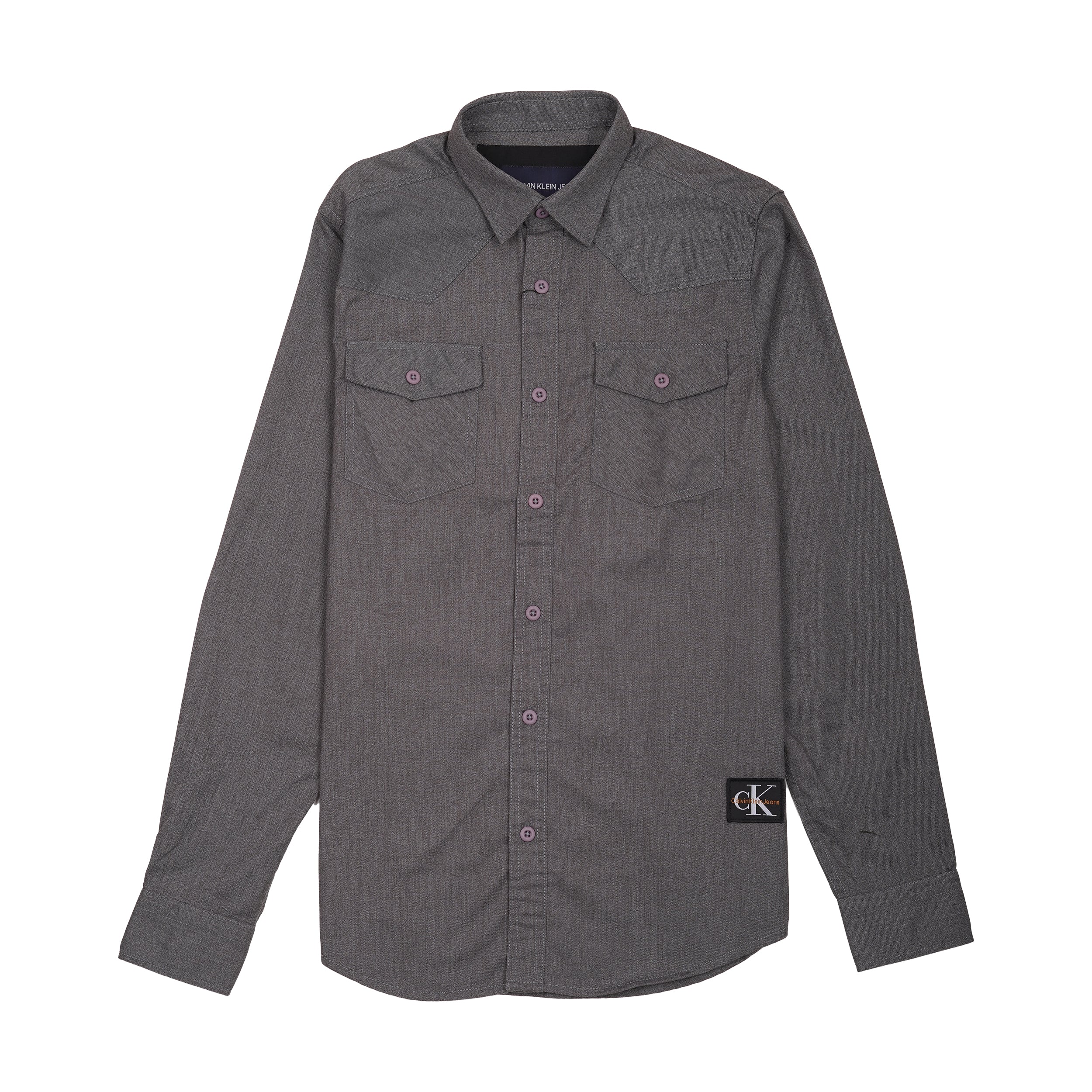 CALVIN KLEIN JEANS Prismatic Slate Modern Fit Long Sleeve Chambray Shirt