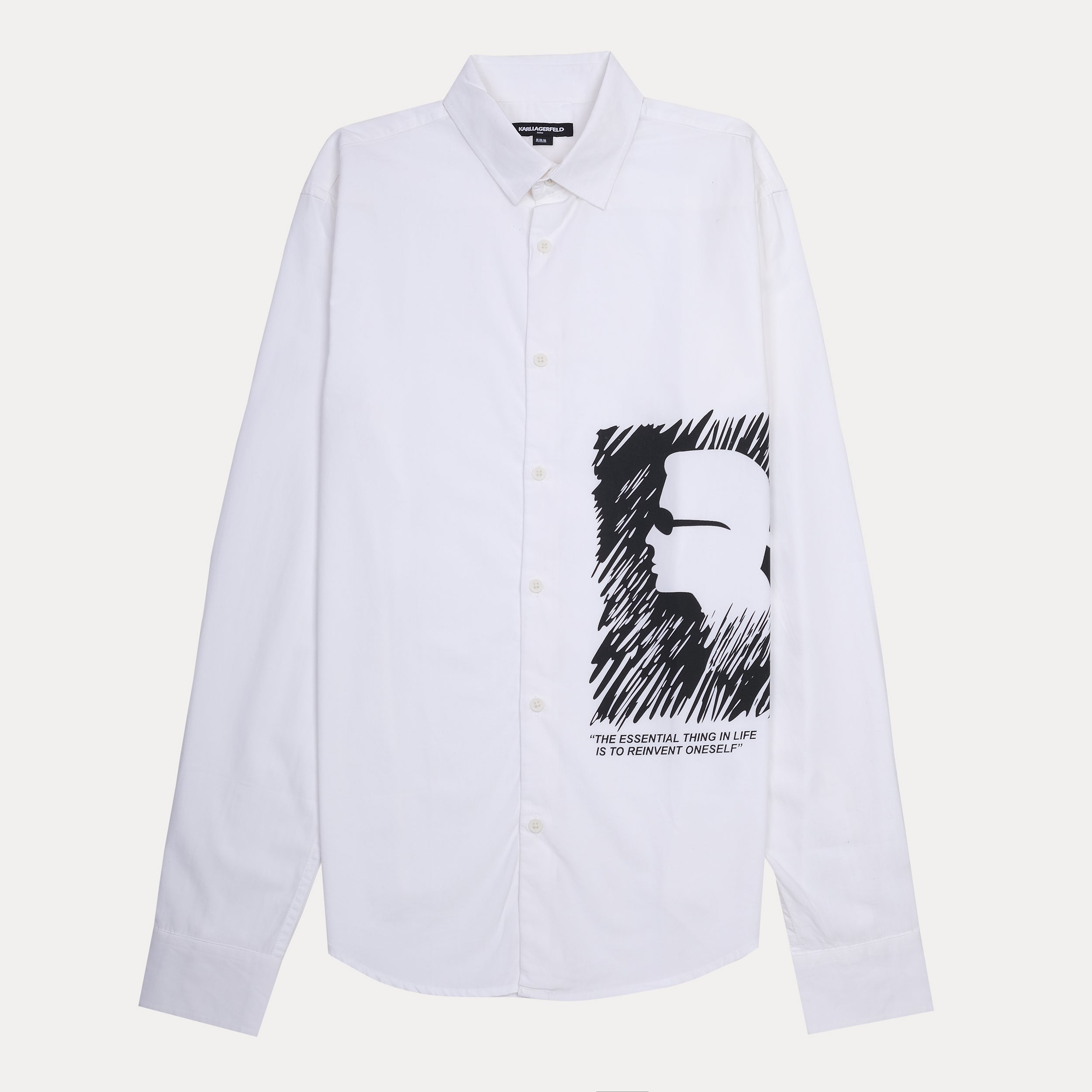 KARL LAGERFELD Chic White Cotton Shirt with Artistic Print