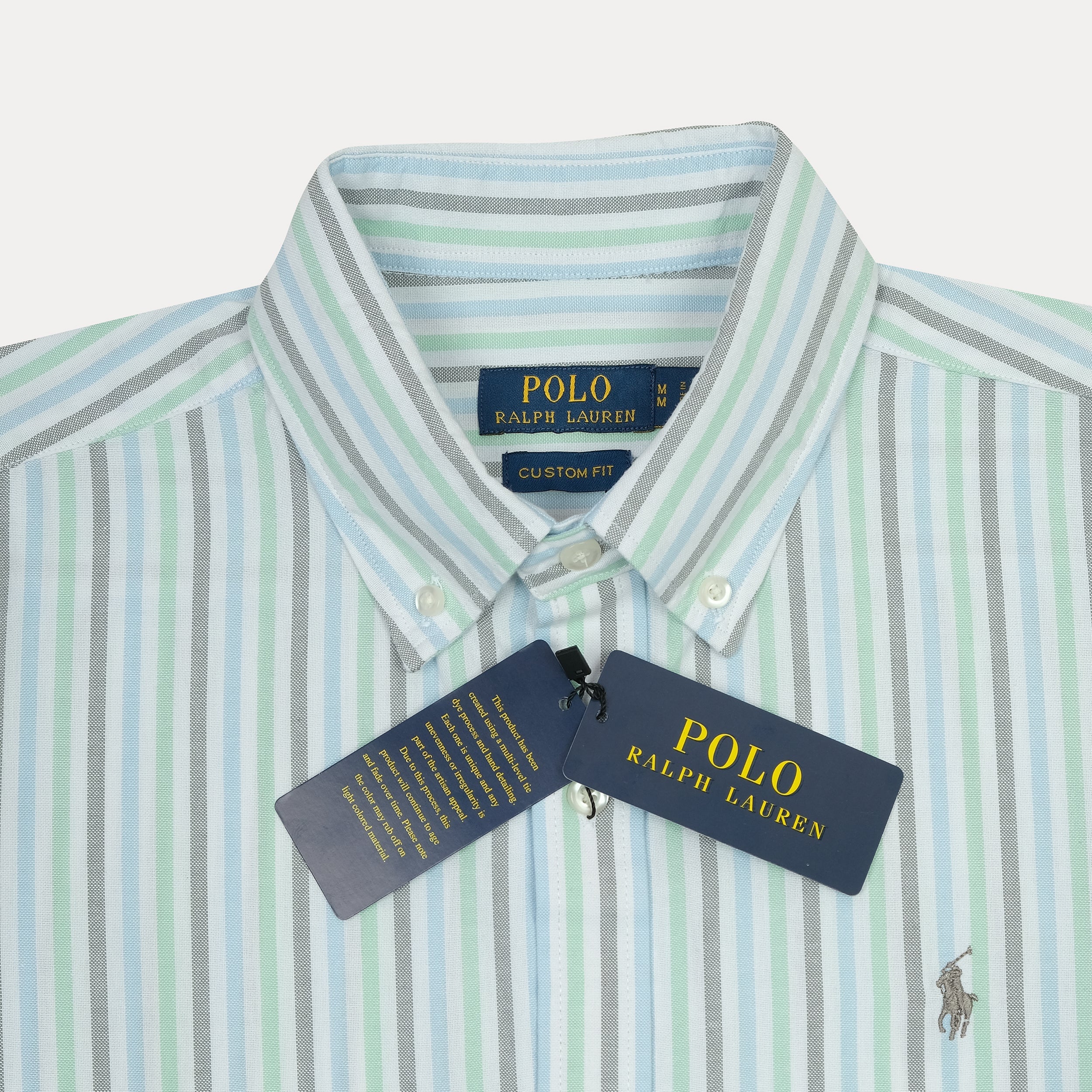 Polo Ralph Lauren Custom Fit Striped Shirt in Serene Aqua