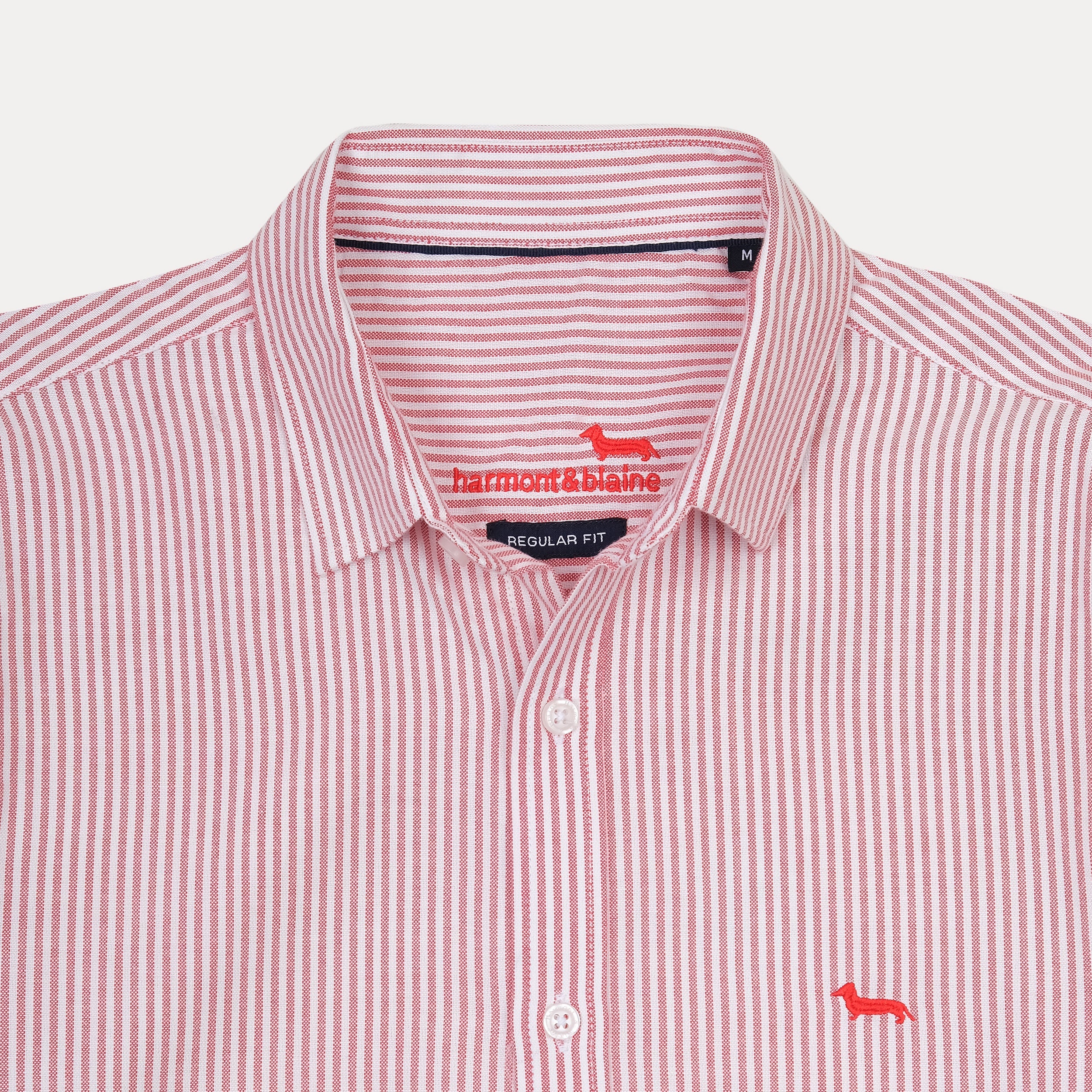 harmont & blaine Striped Delight Shirt - Cherry Blossom Red
