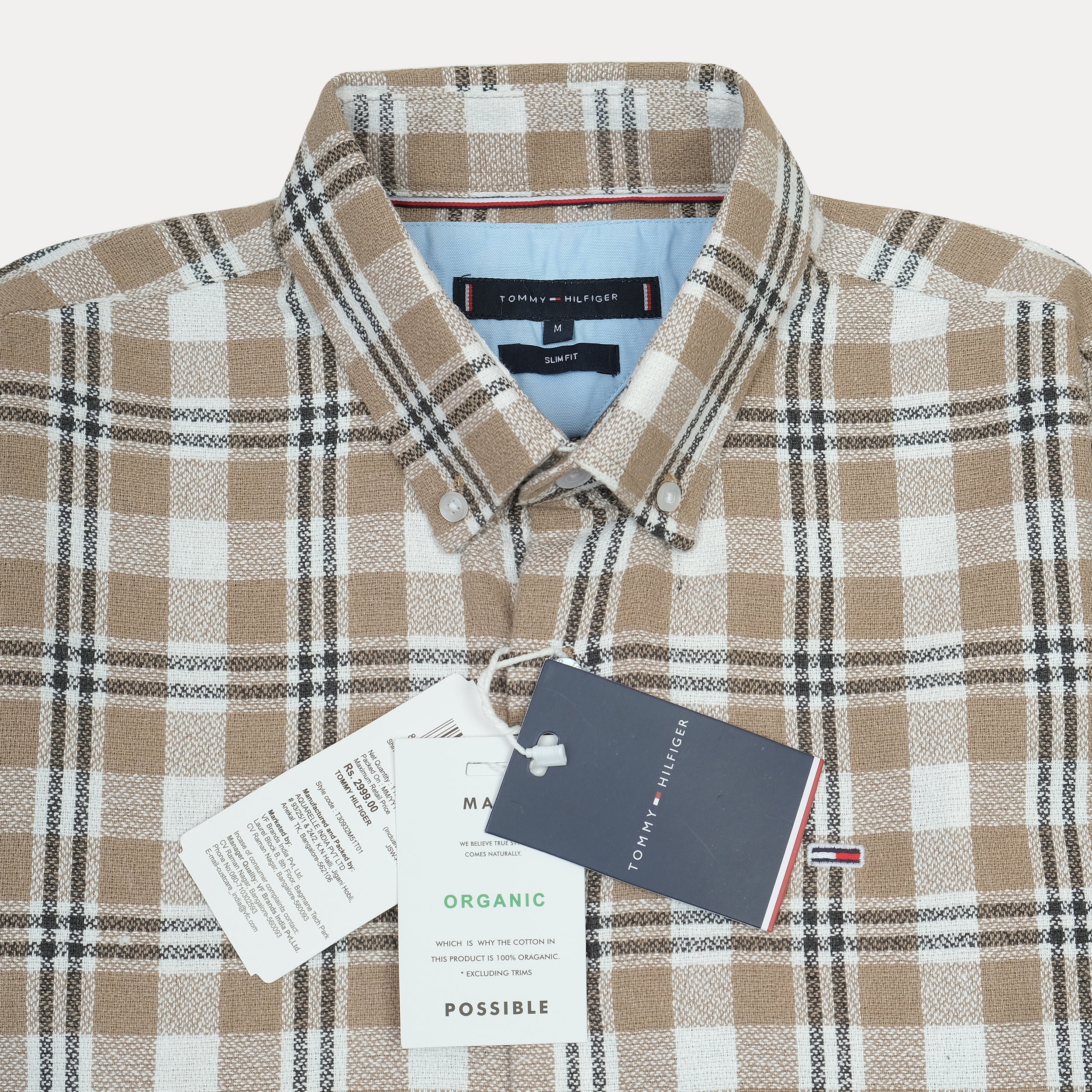TOMMY HILFIGER Untamed Sable Umber Long Sleeve Button-Up Shirt