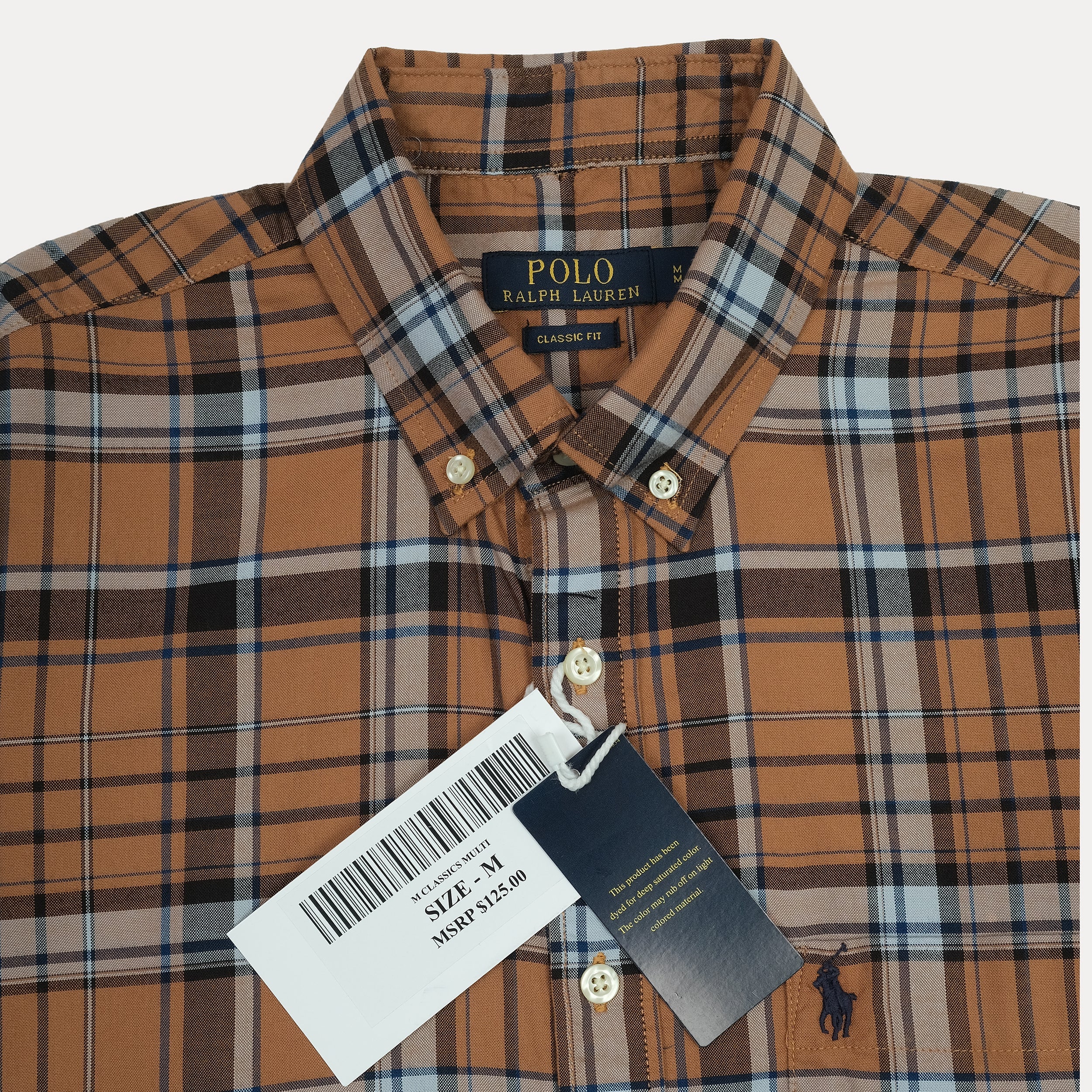 POLO RALPH LAUREN Terra Cotta Check Classic Fit Long Sleeve Button-Down Shirt