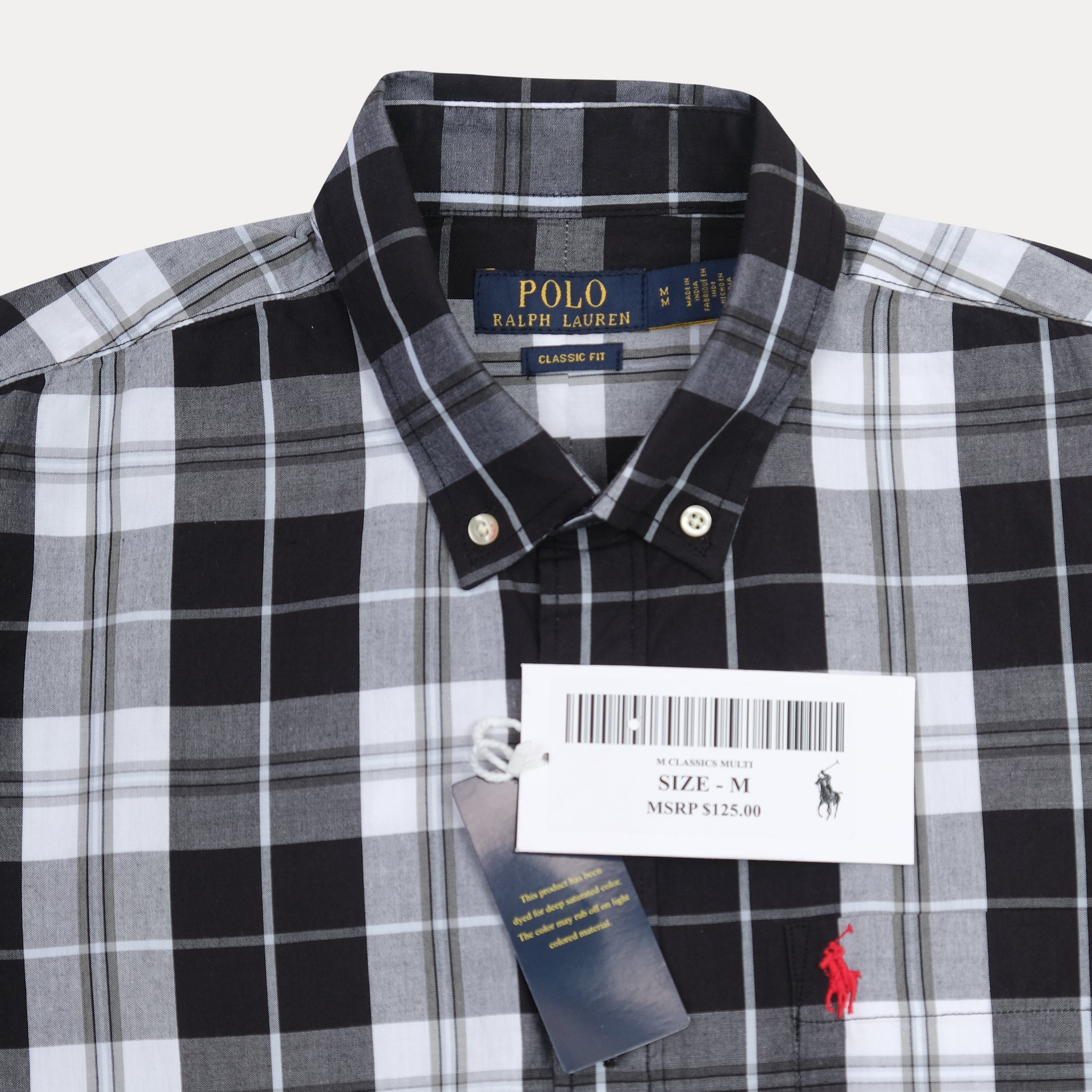 Polo Ralph Lauren Classic Fit Plaid Shirt in Charcoal Checkered Elegance