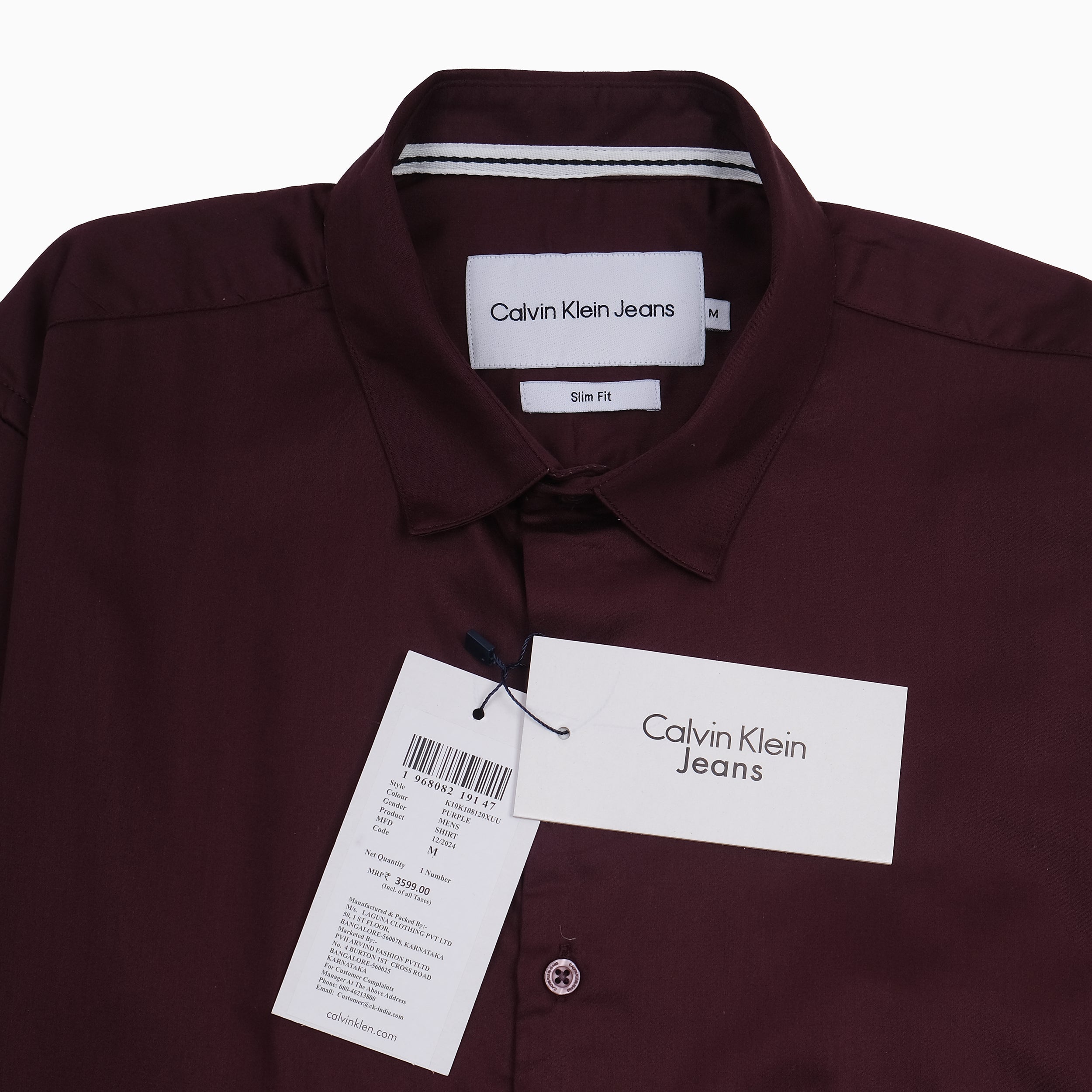 Calvin Klein Jeans Slim Fit Burgundy Shirt