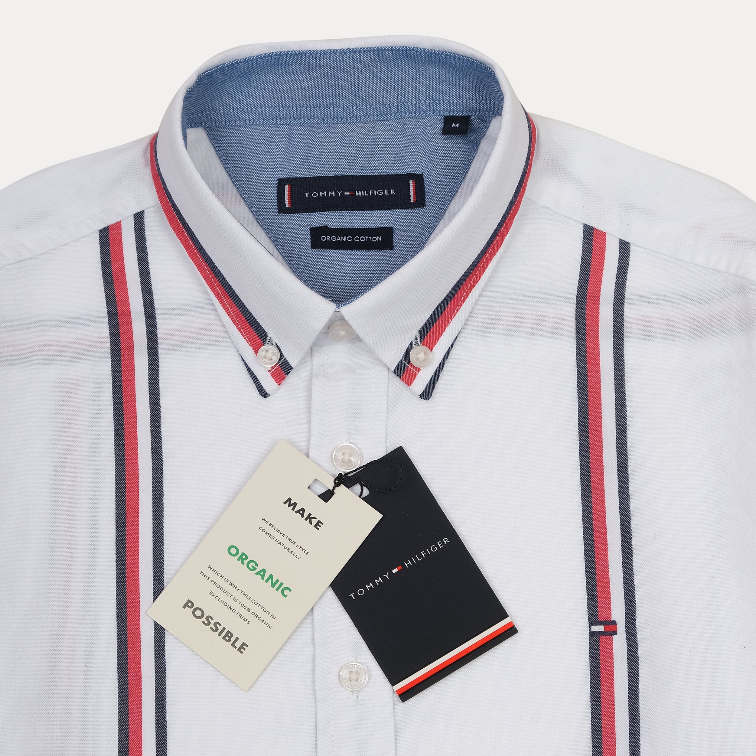 Tommy Hilfiger Organic Cotton Striped Elegance Shirt in Crisp White