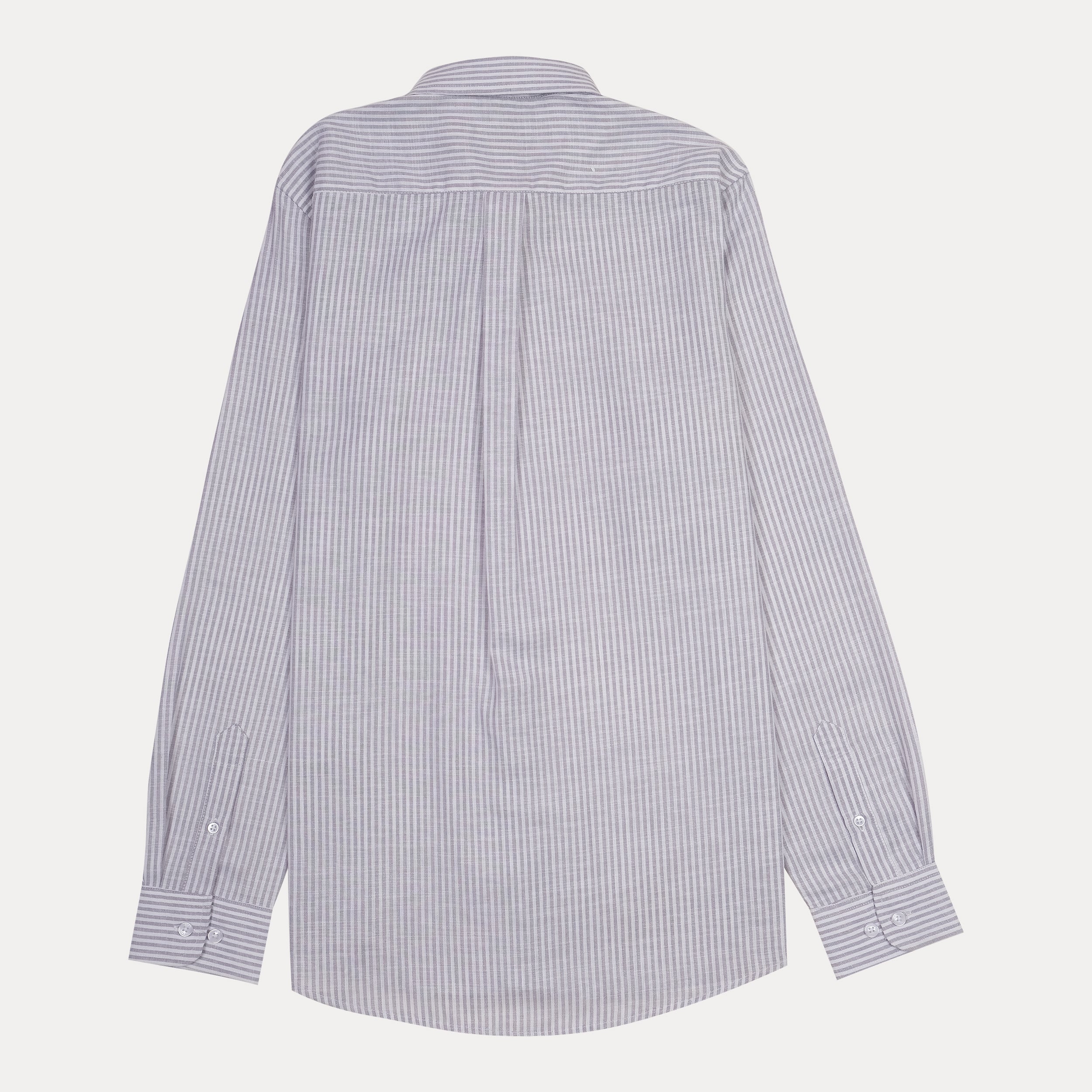 Polo Ralph Lauren Classic Fit Striped Linen Shirt in Whispering Gray