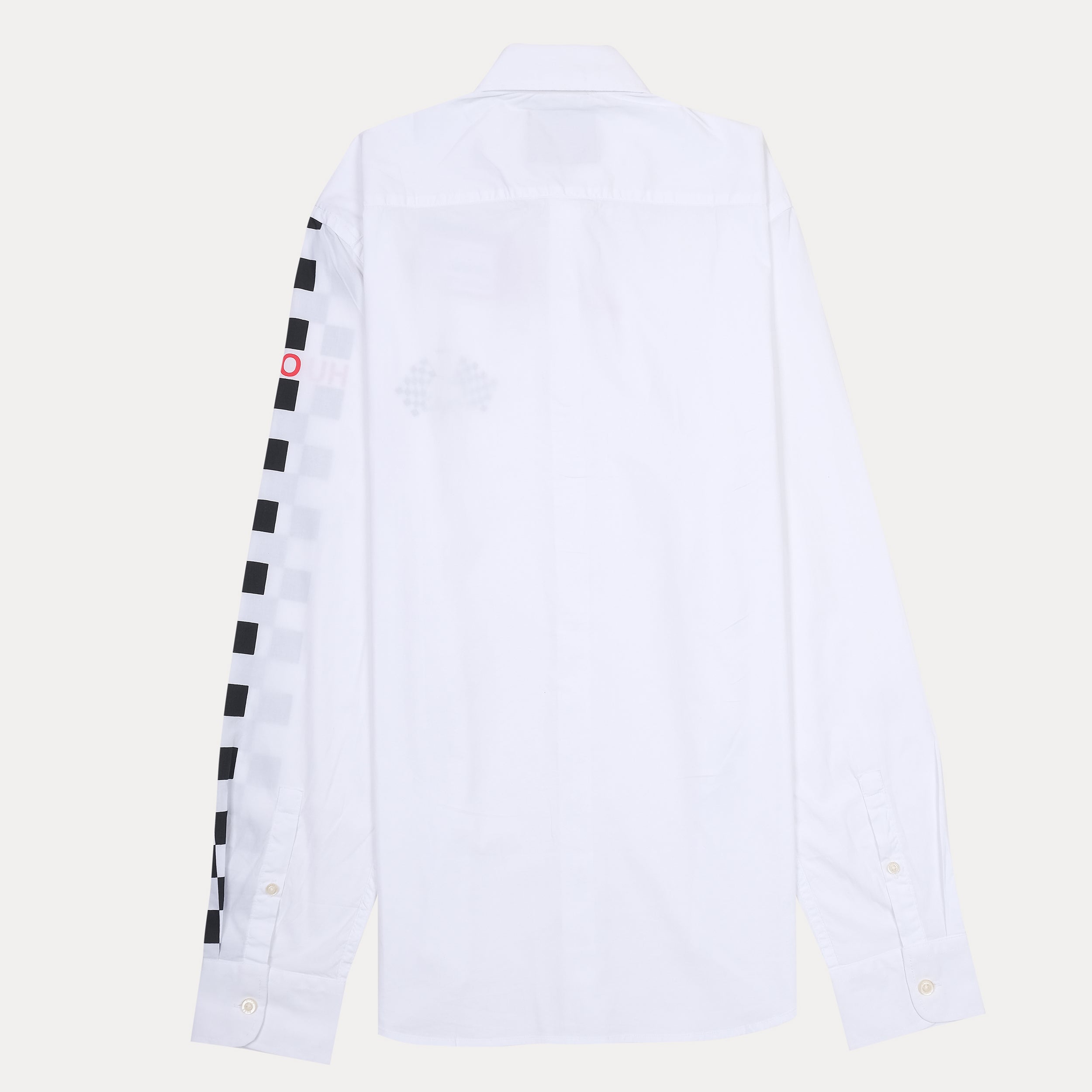 HUGO Checkerboard Graphic Long Sleeve Shirt