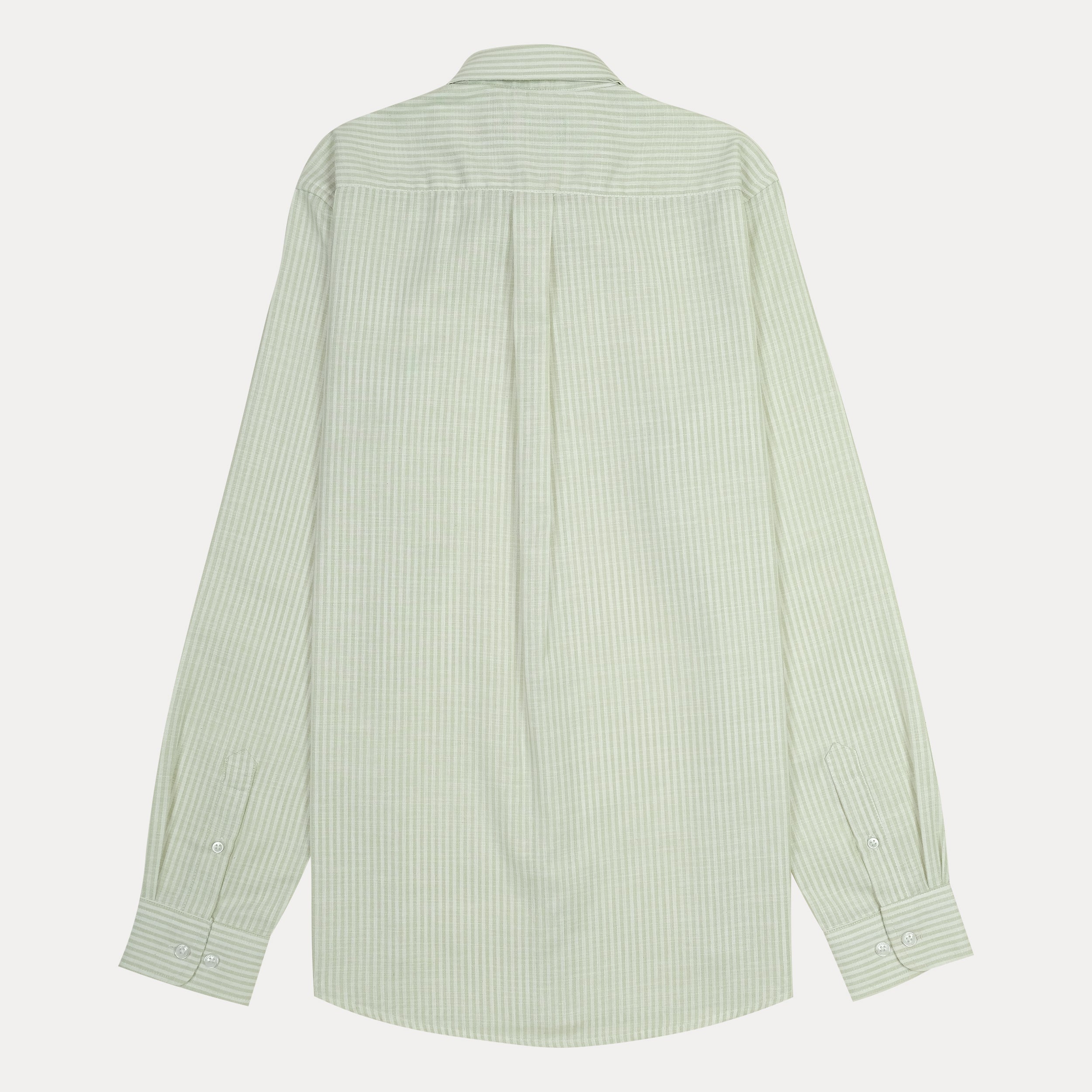 Polo Ralph Lauren Classic Fit Whispering Green Striped Linen Shirt
