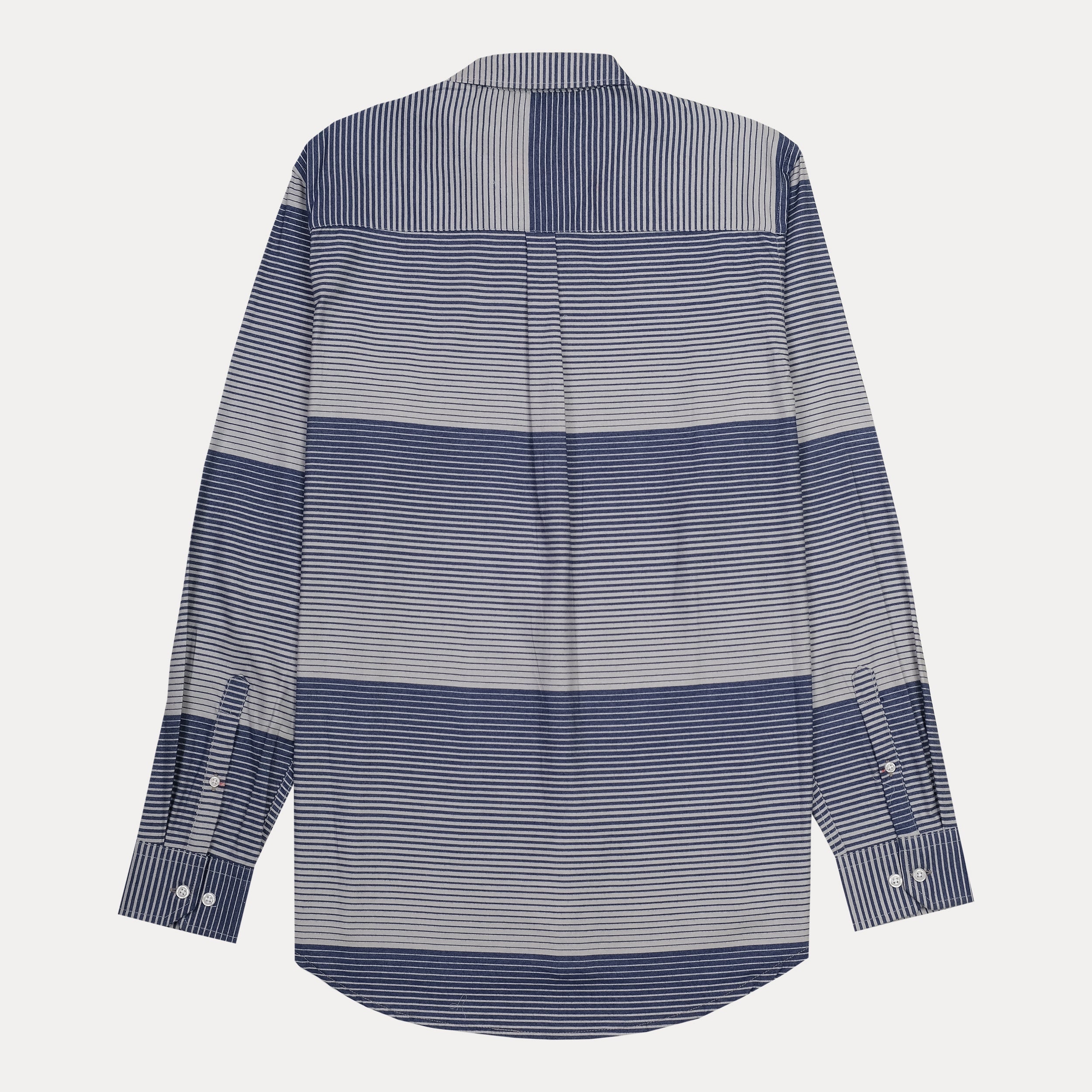 harmont&blaine Striped Elegance Shirt in Nautical Blue & Silver