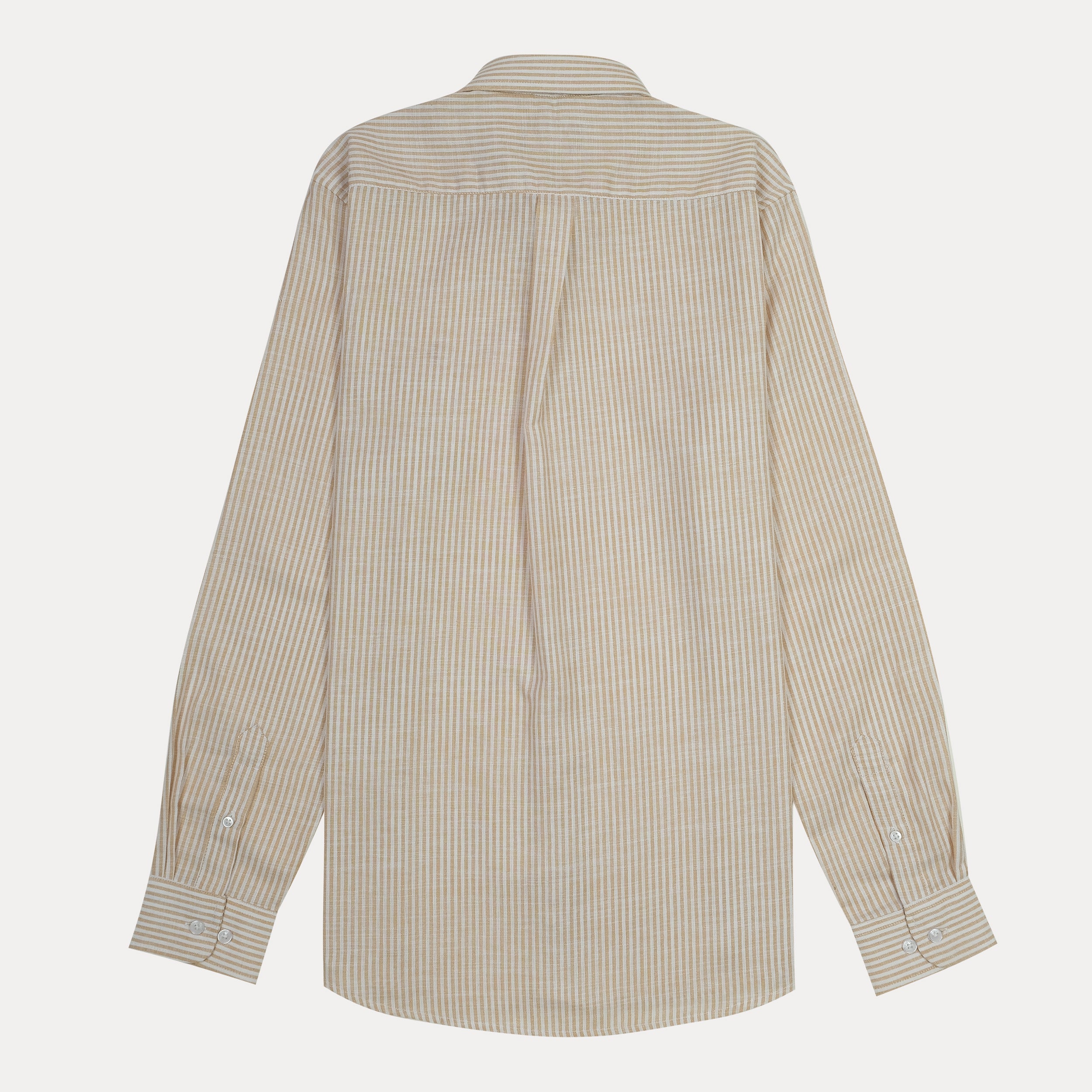 Polo Ralph Lauren Classic Fit Striped Linen Shirt in Golden Sand