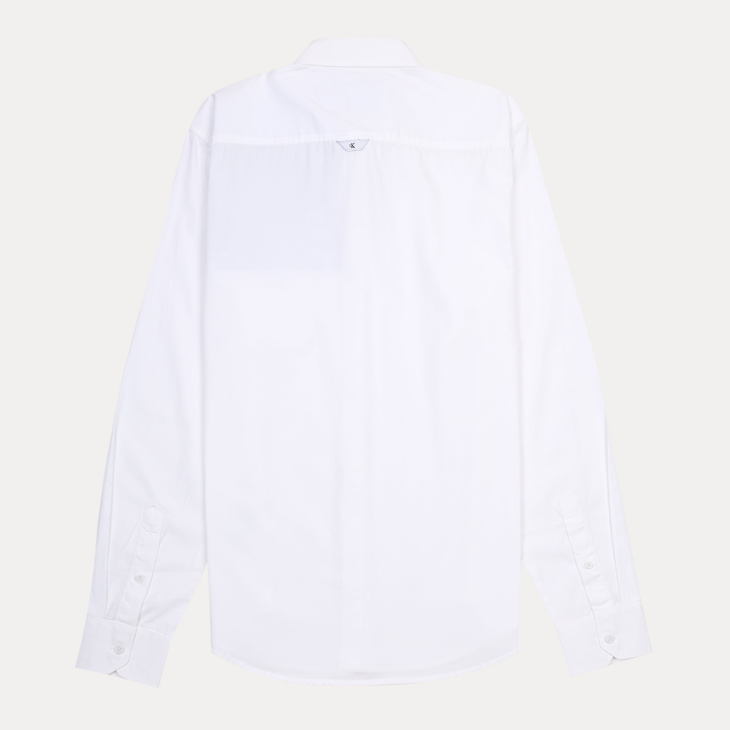 Calvin Klein Striped Symphony Button-Up Shirt in Crisp Cloud White