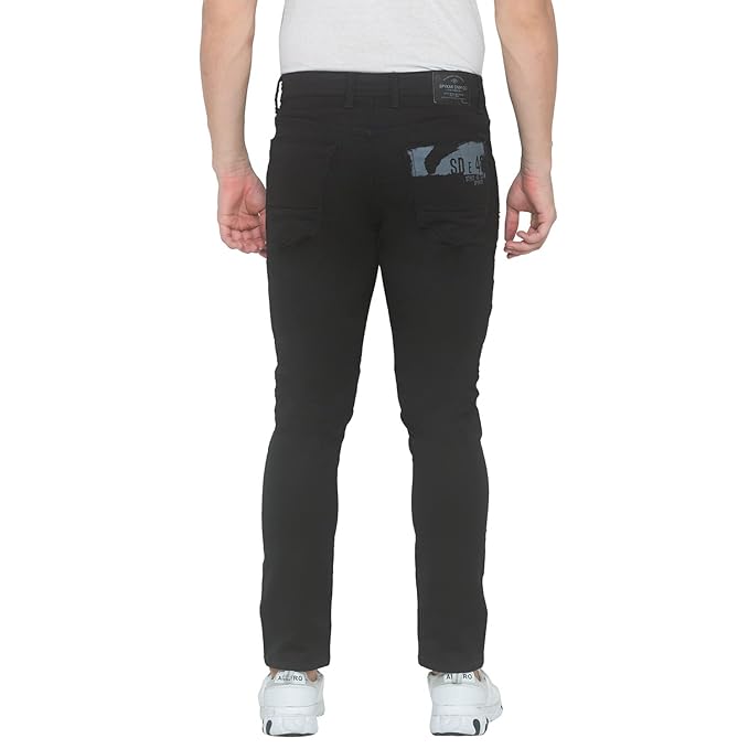Spykar Slim Fit Black Jeans