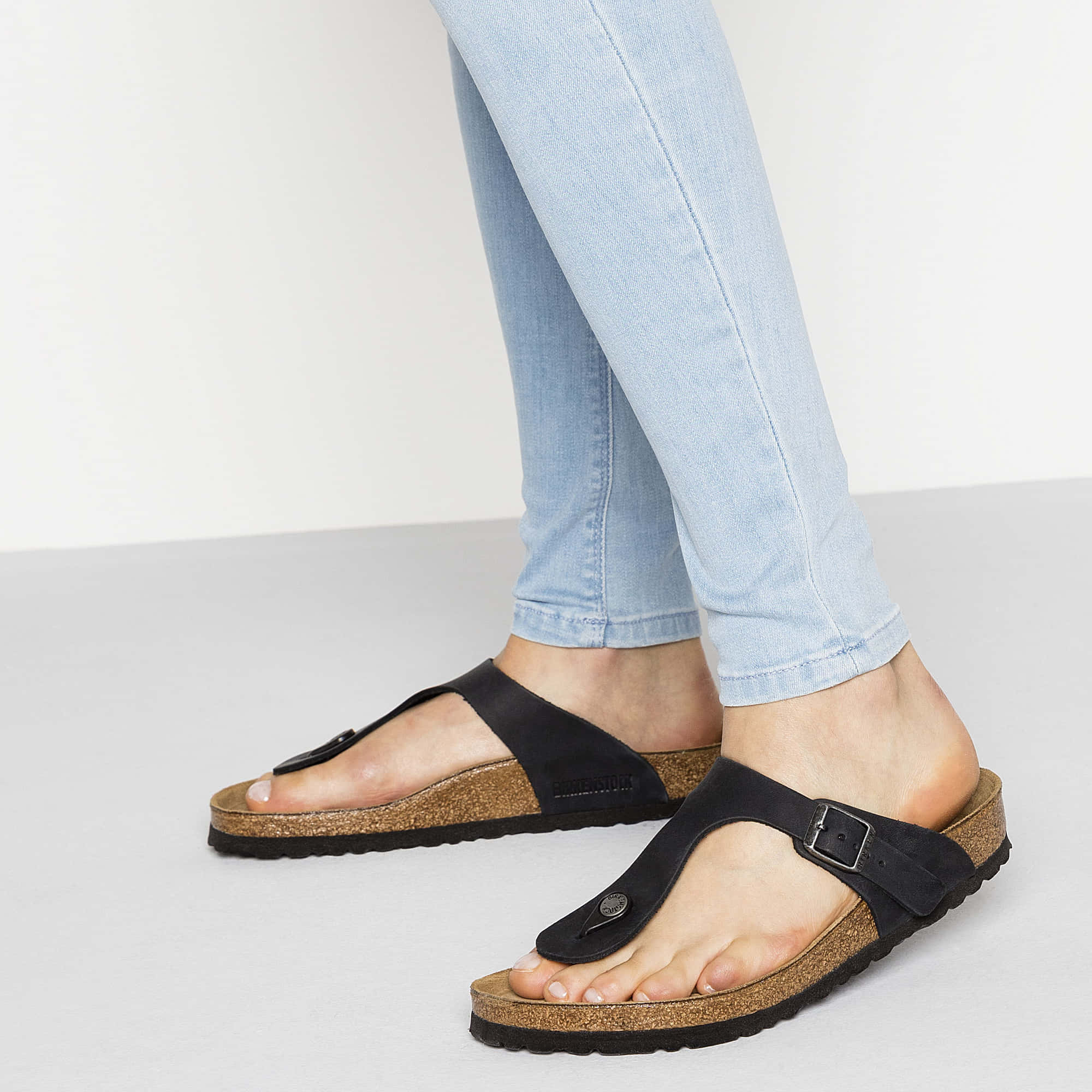 Birkenstock Elegant Black Cork Footbed Sandals