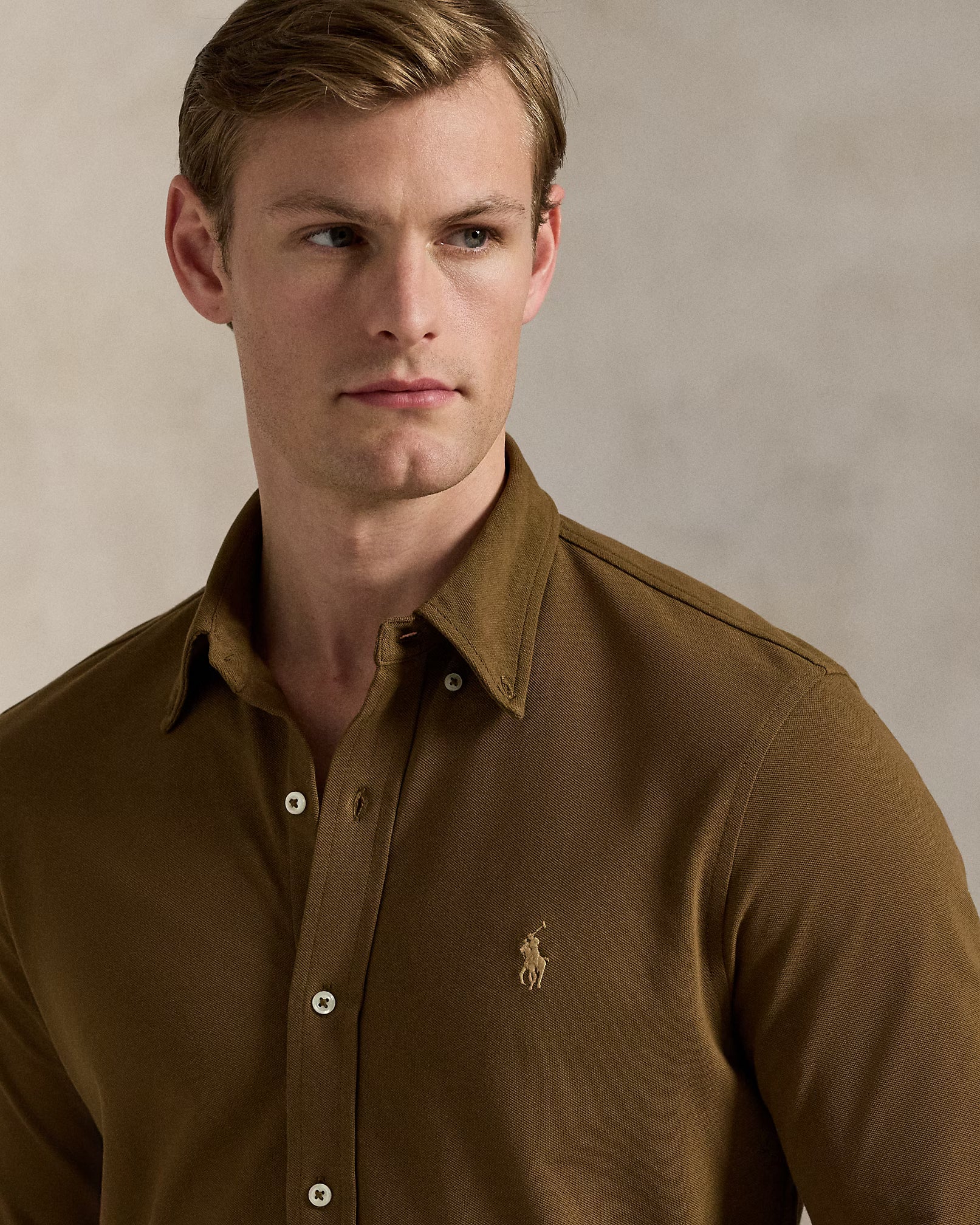 Polo Ralph Lauren Custom Fit Shirt in Earthy Olive Charm