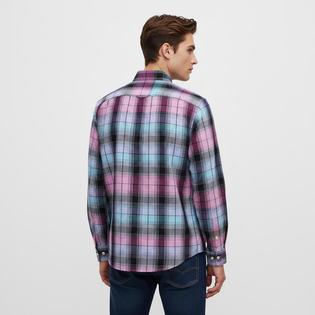 Polo Ralph Lauren Colorful Plaid Button-Down Shirt - back view