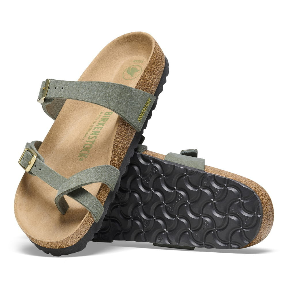 Birkenstock Eco-Friendly Olive Green Vegan Sandals with Chic Buckles
