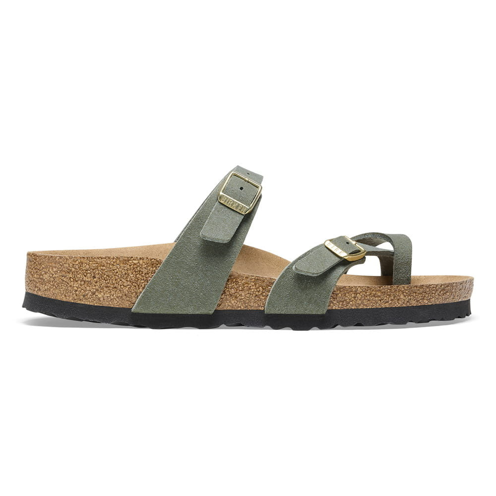 Birkenstock Eco-Friendly Olive Green Vegan Sandals with Chic Buckles