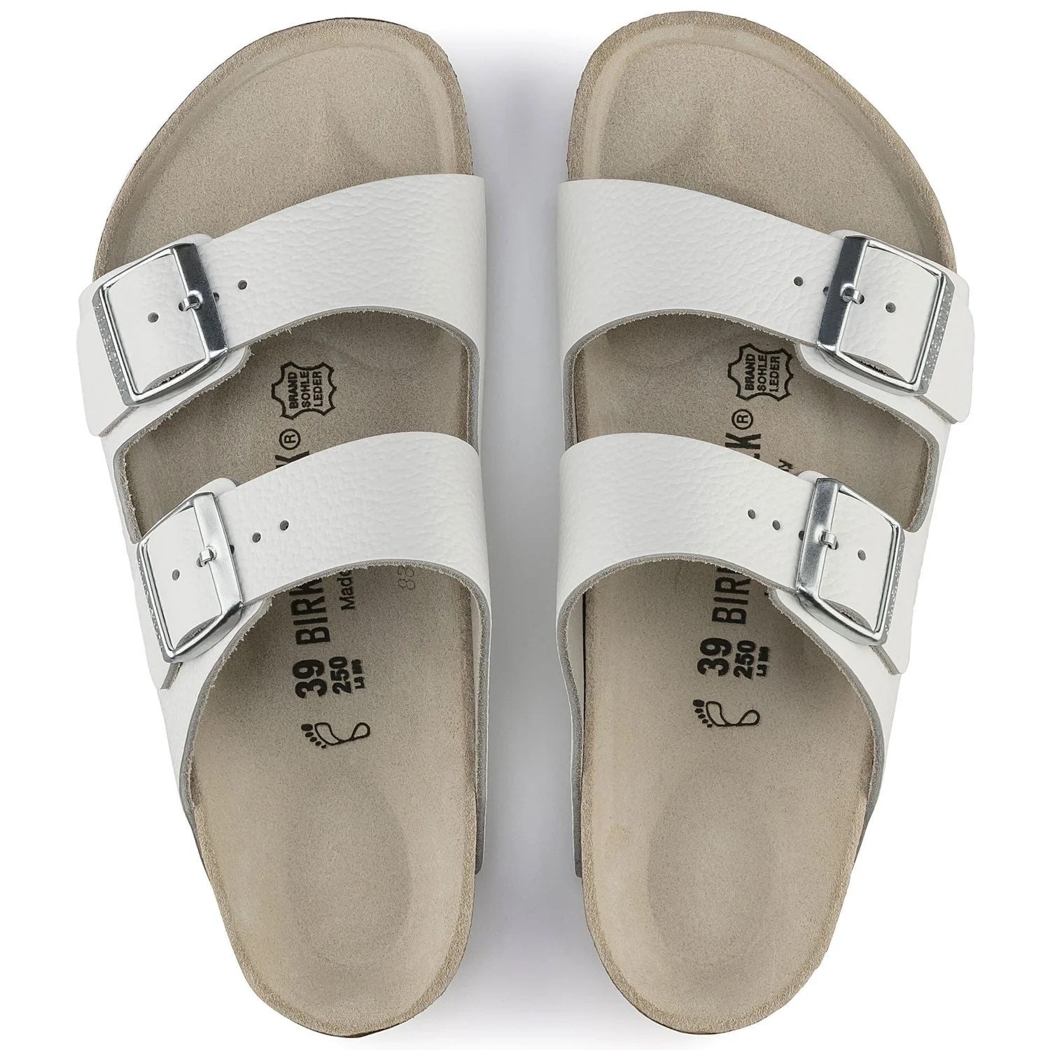 Birkenstock Classic White Leather Two-Strap Sandals