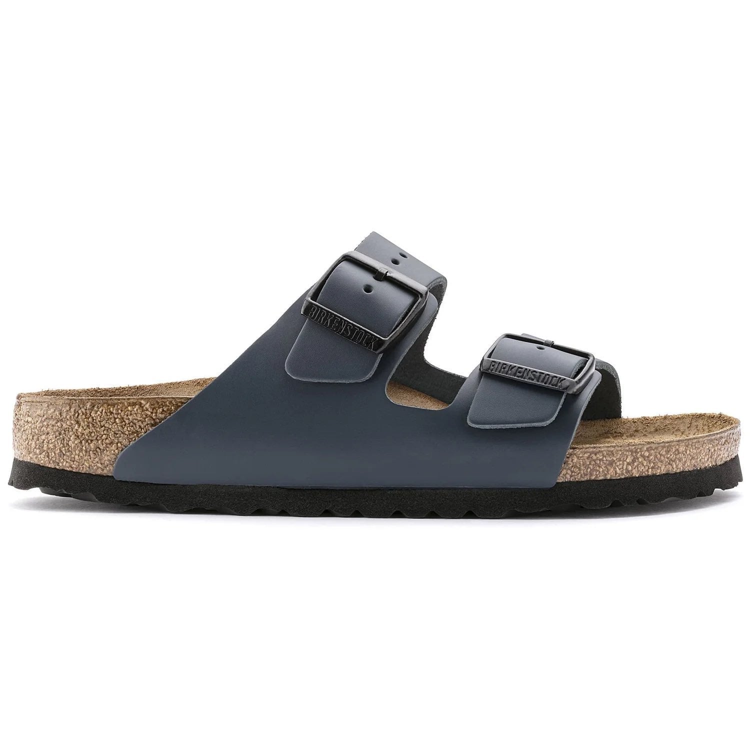 Birkenstock Stylish Slate Grey Two-Strap Sandals with Cork Footbed