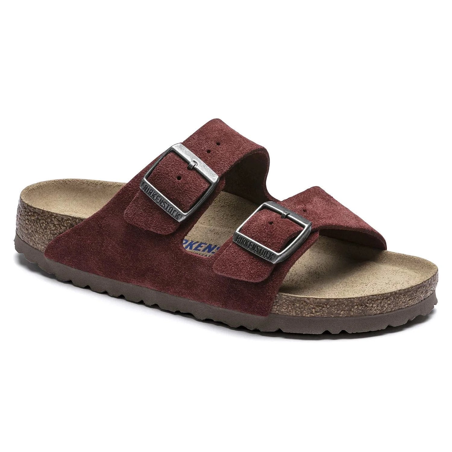 Birkenstock Cozy Burgundy Suede Two-Strap Sandals