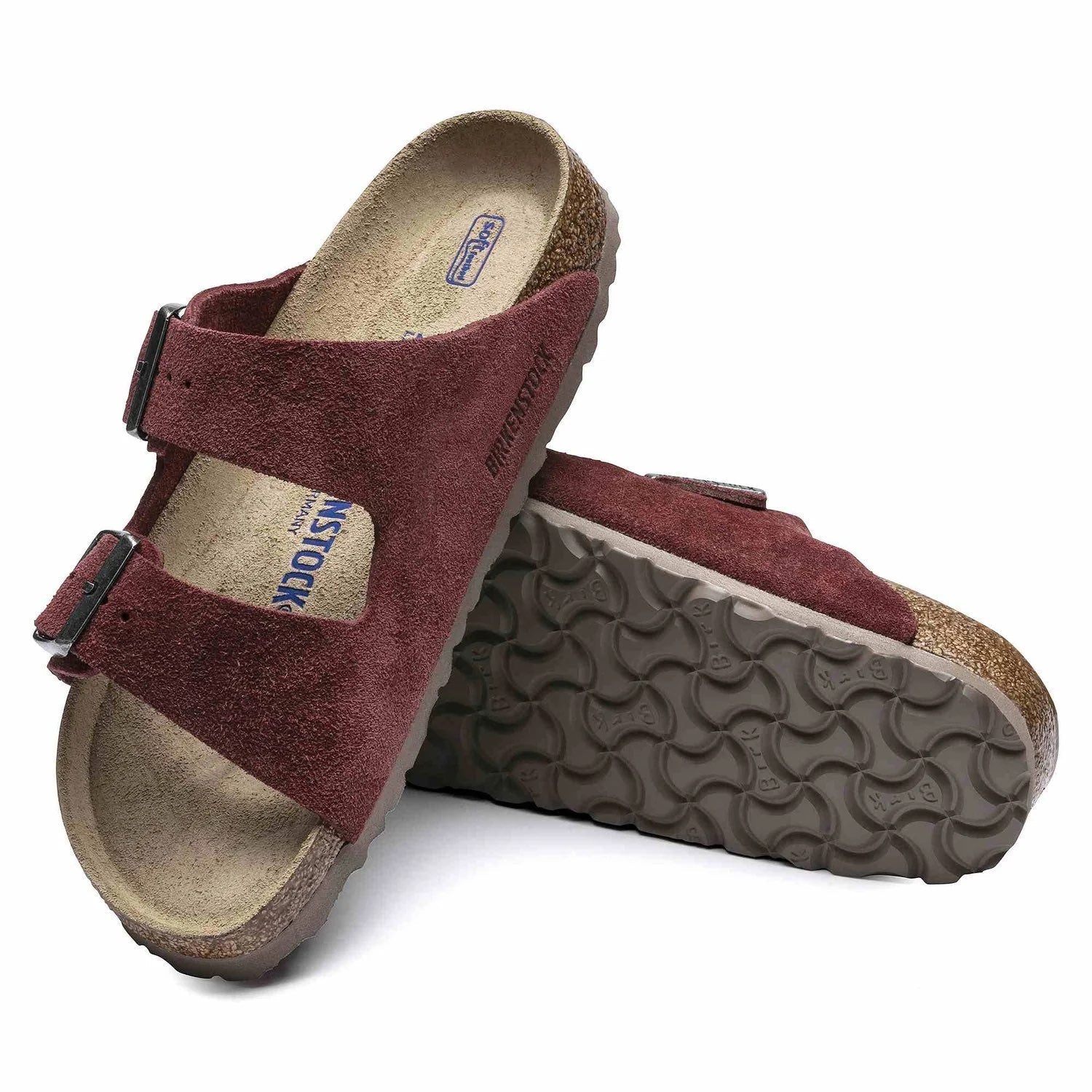 Birkenstock Cozy Burgundy Suede Two-Strap Sandals