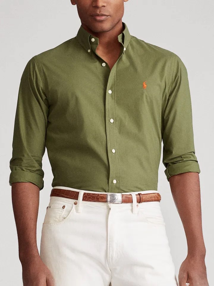 Ralph Lauren Elegant Olive Button-Down Shirt