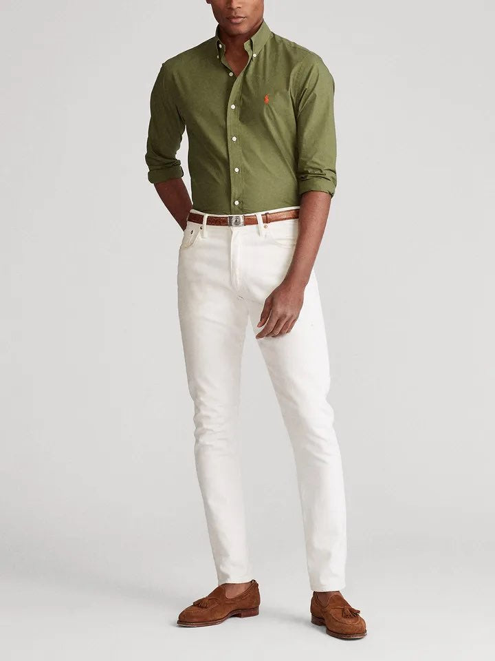 Ralph Lauren Elegant Olive Button-Down Shirt