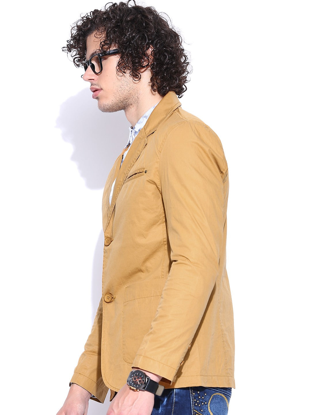 SPYKAR Casual Chic Blazer in Mustard
