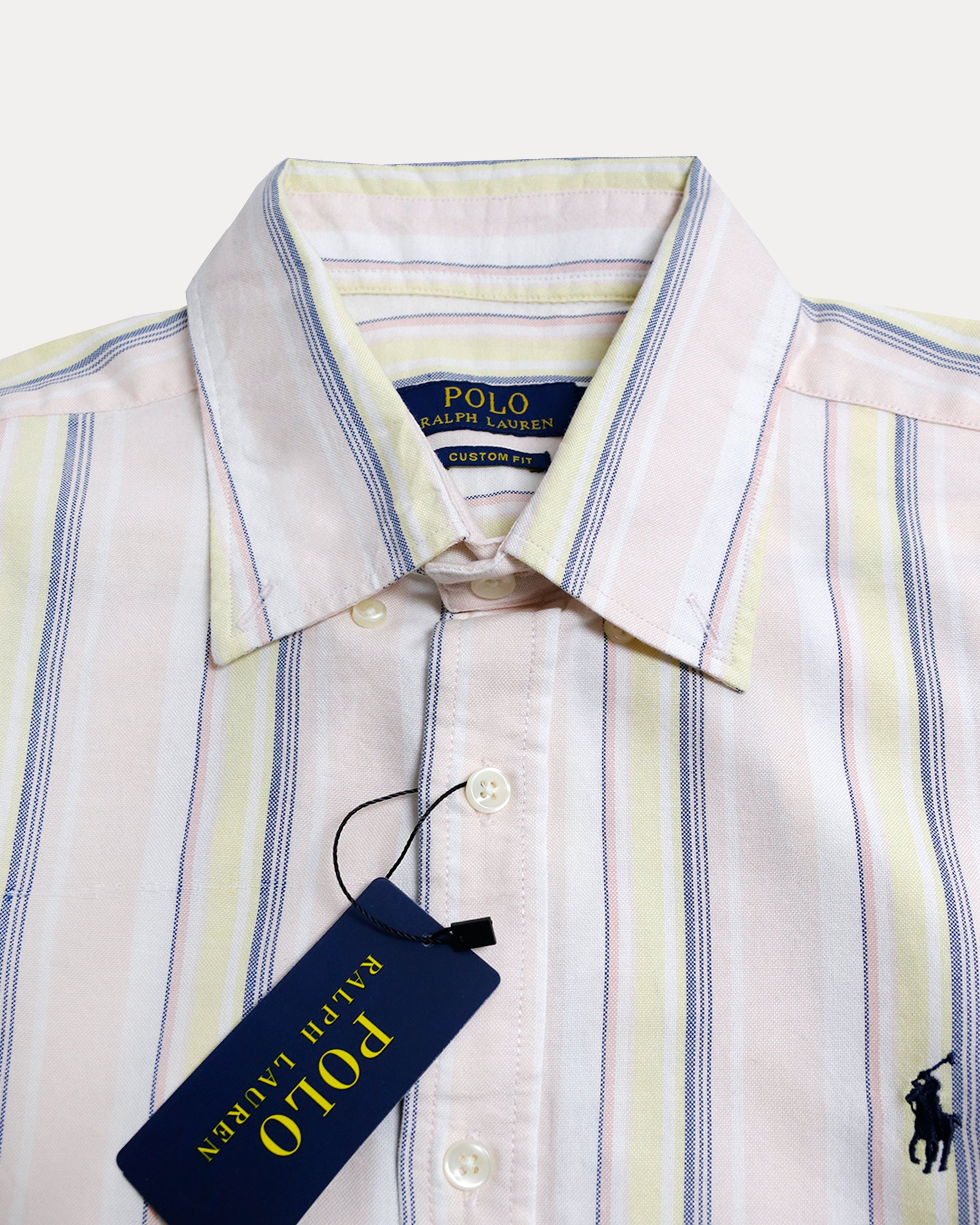 Polo Ralph Lauren Custom Fit Striped Shirt in Soft Pastel Hues