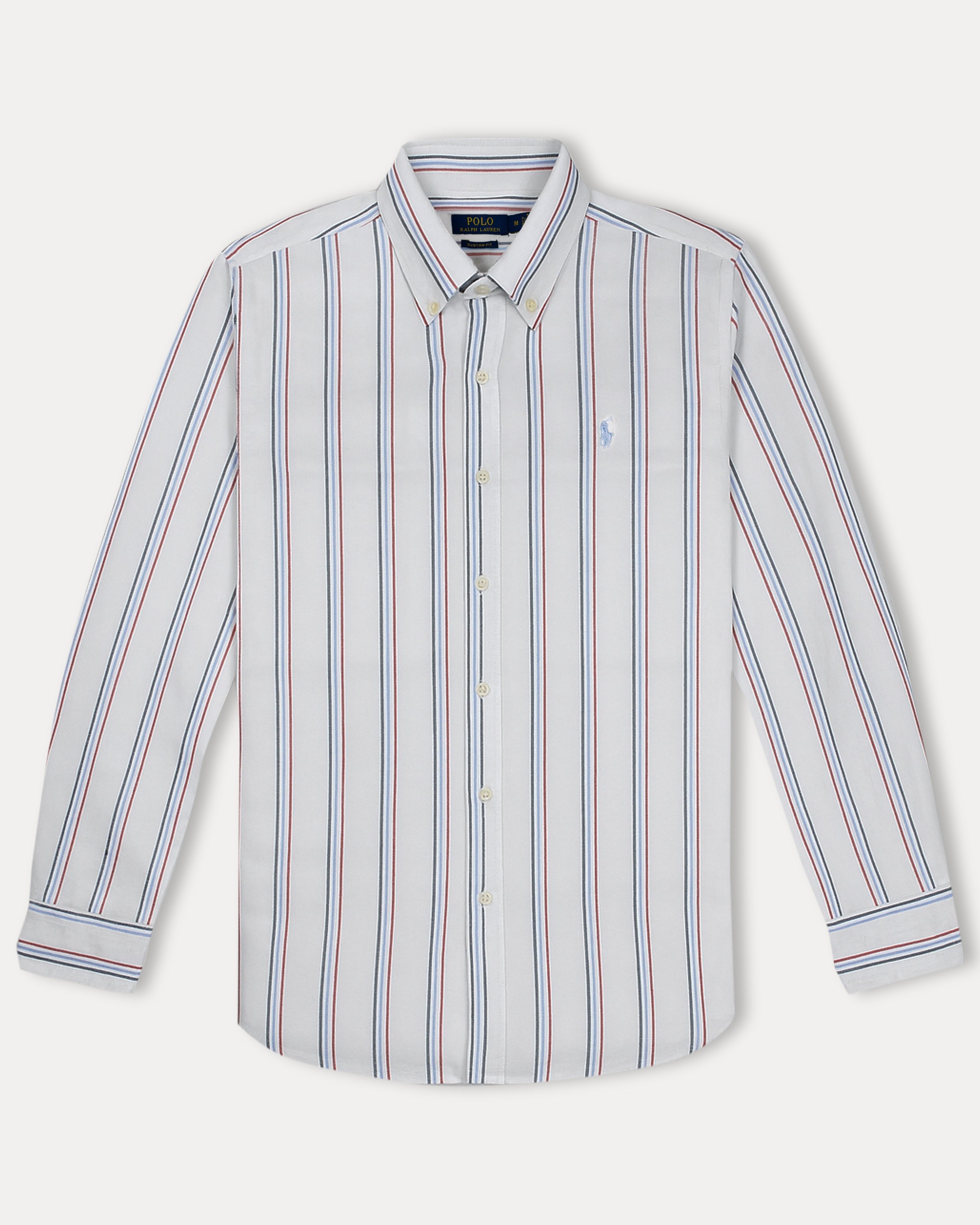 Polo Ralph Lauren Custom Fit Striped Elegance Shirt in Crisp White & Nautical Stripes