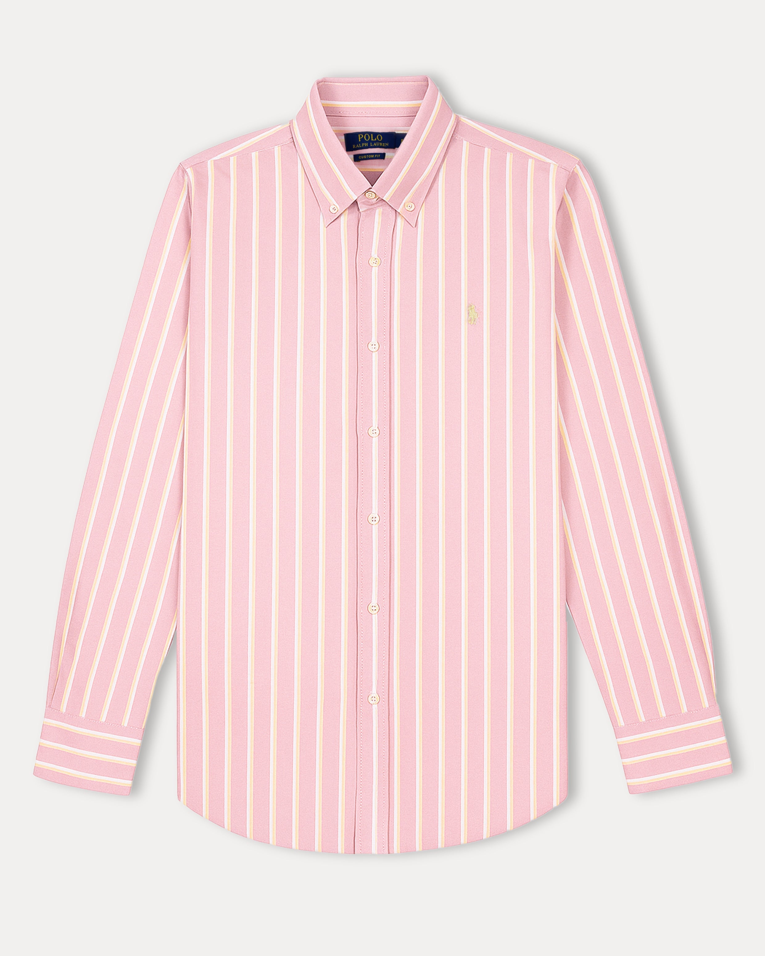 Polo Ralph Lauren Custom Fit Striped Shirt in Blushing Pink Sorbet