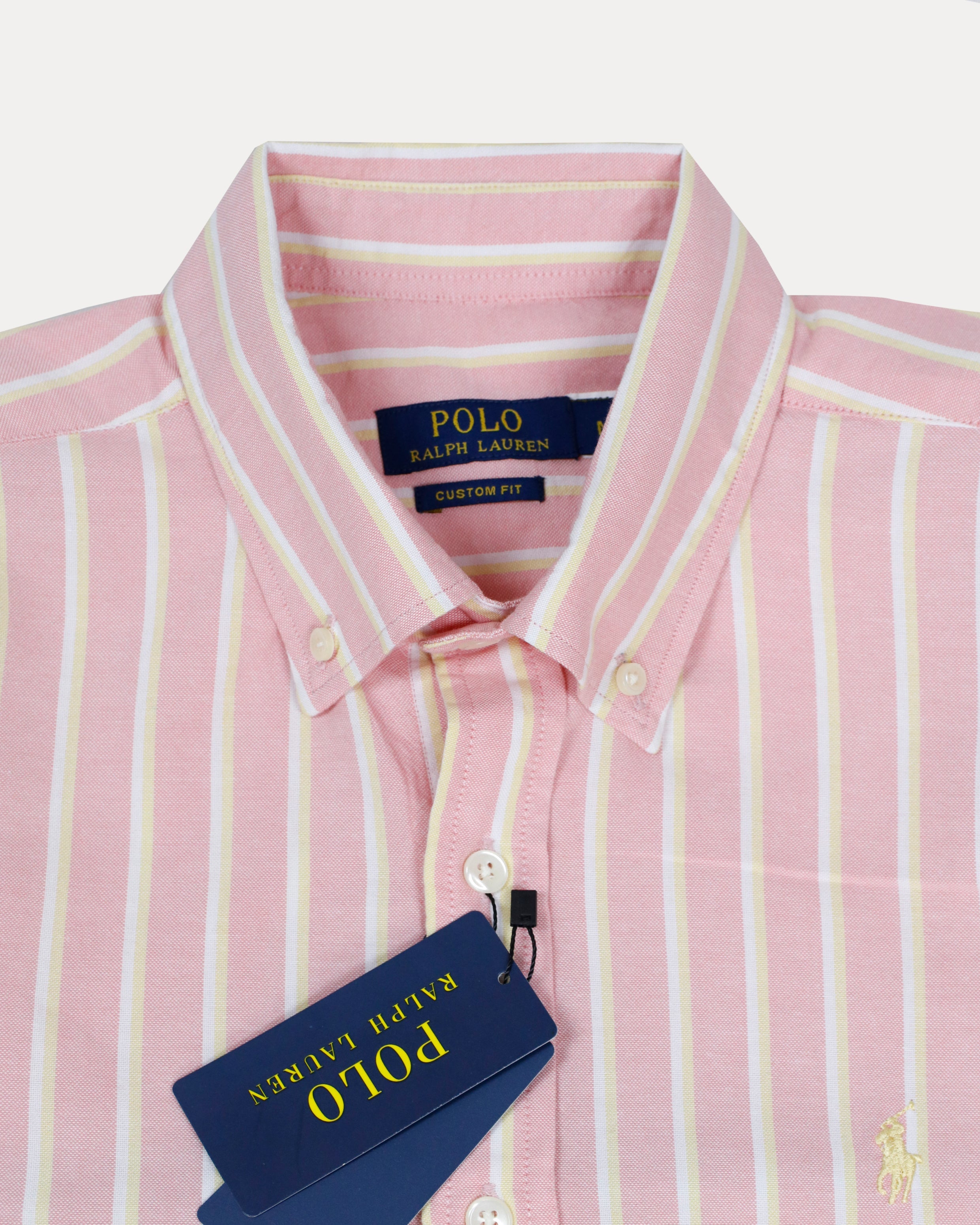 Polo Ralph Lauren Custom Fit Striped Shirt in Blushing Pink Sorbet