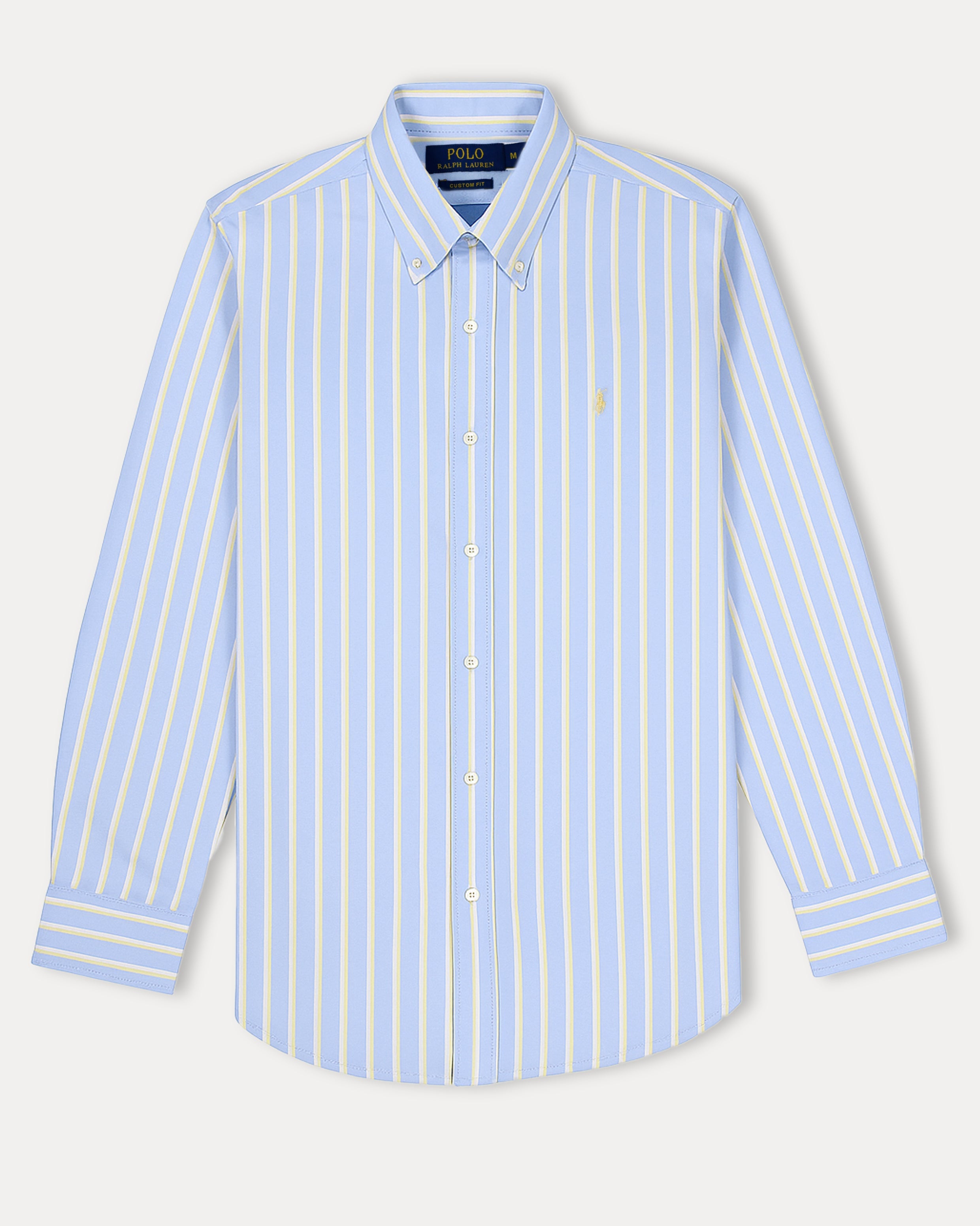 Polo Ralph Lauren Custom Fit Striped Shirt in Serene Sky Blue