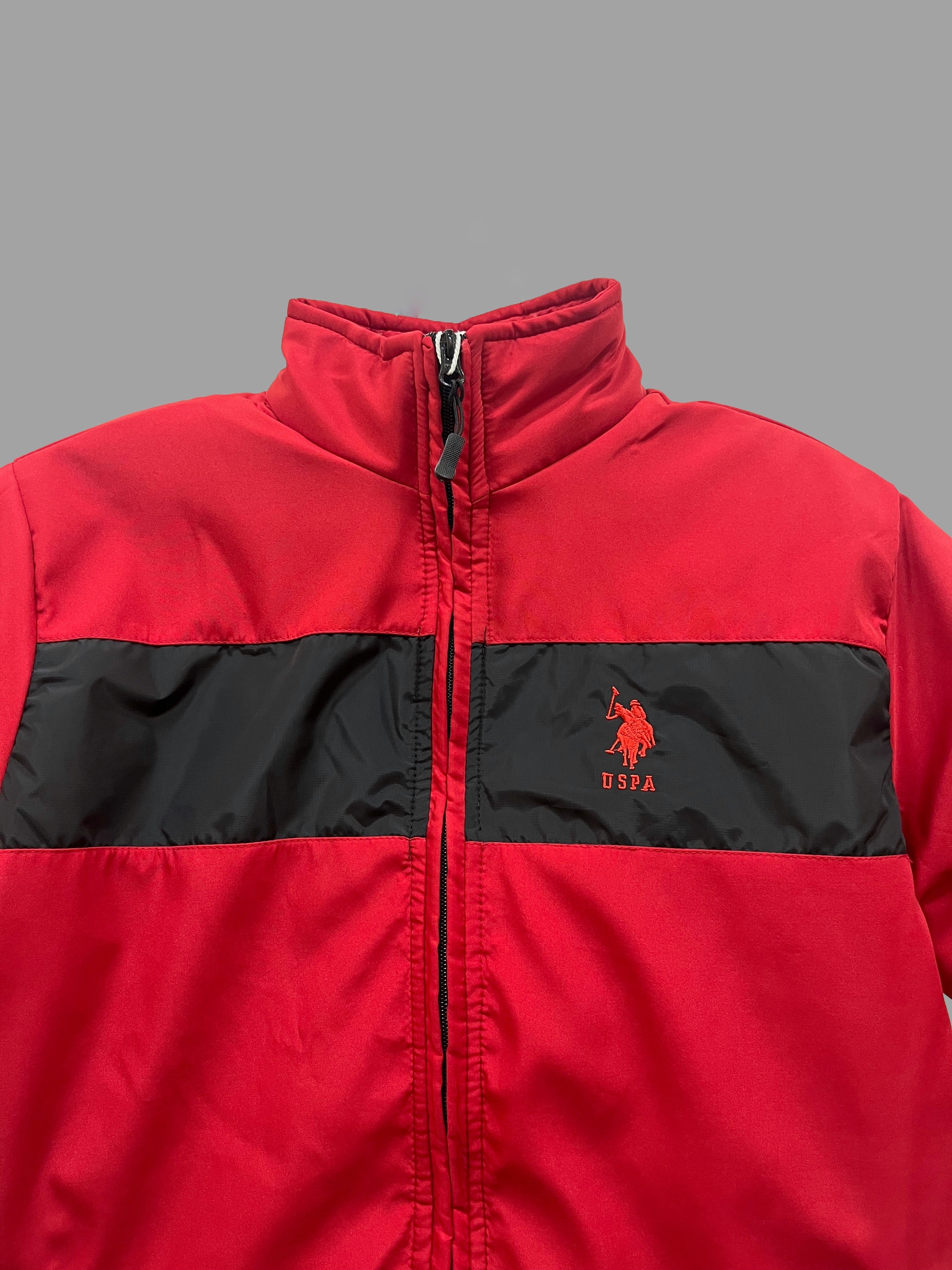 USPA Bold Crimson Windbreaker Jacket