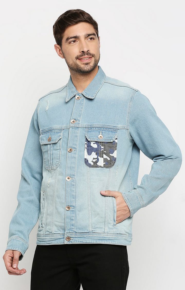 SPYKAR DenimCo Classic Camo Pocket Denim Jacket