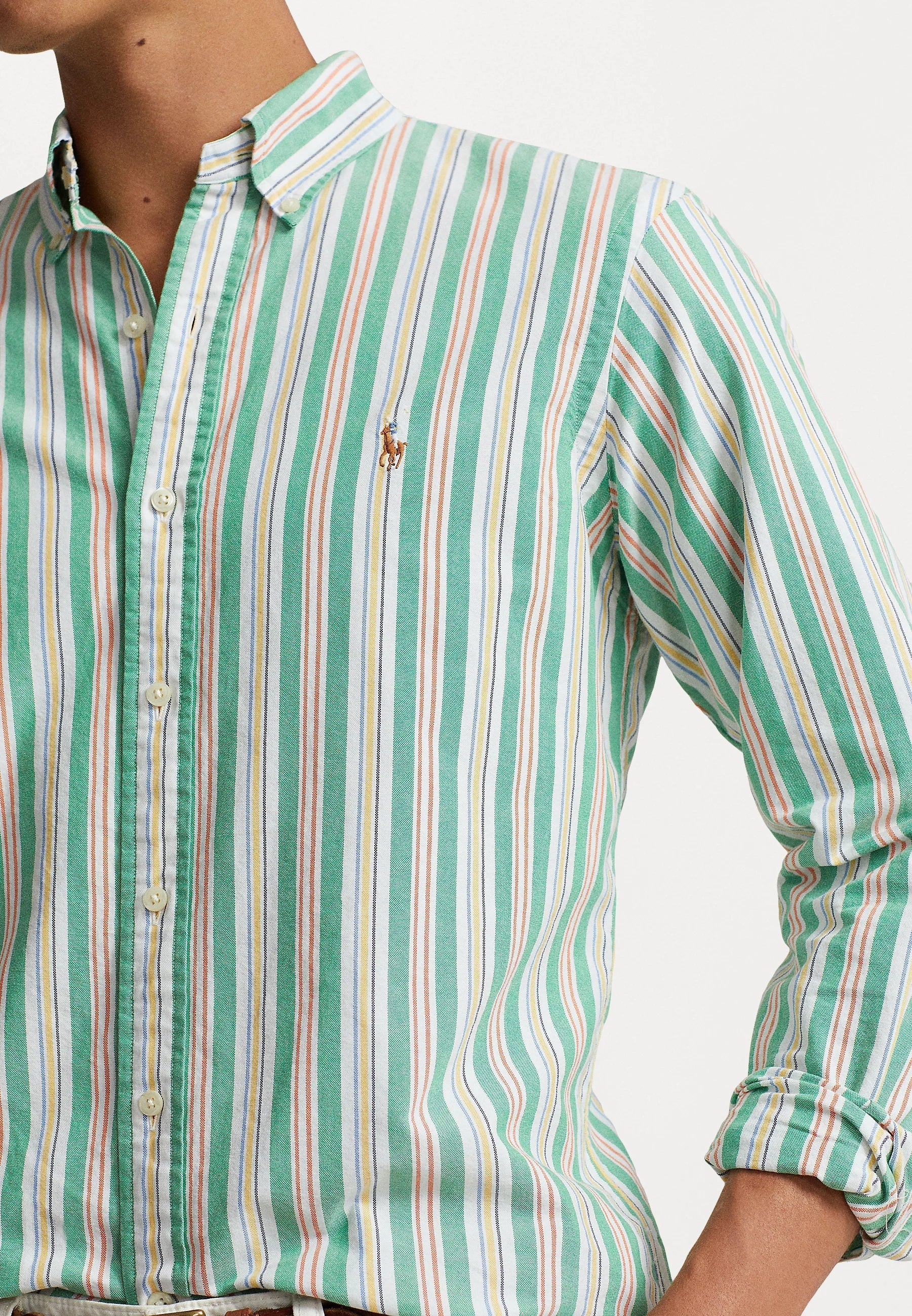Polo Ralph Lauren Breezy Mint Striped Custom Fit Shirt