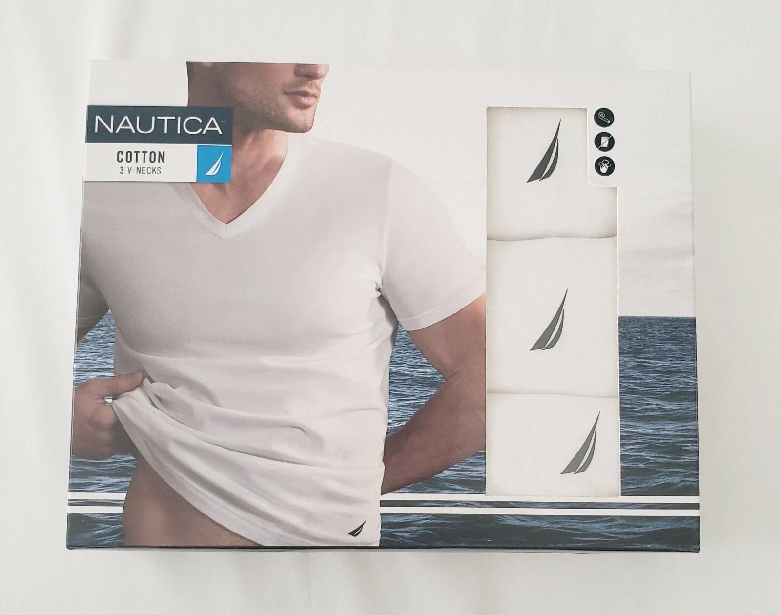 NAUTICA Cotton 3-Pack V-Neck T-Shirts