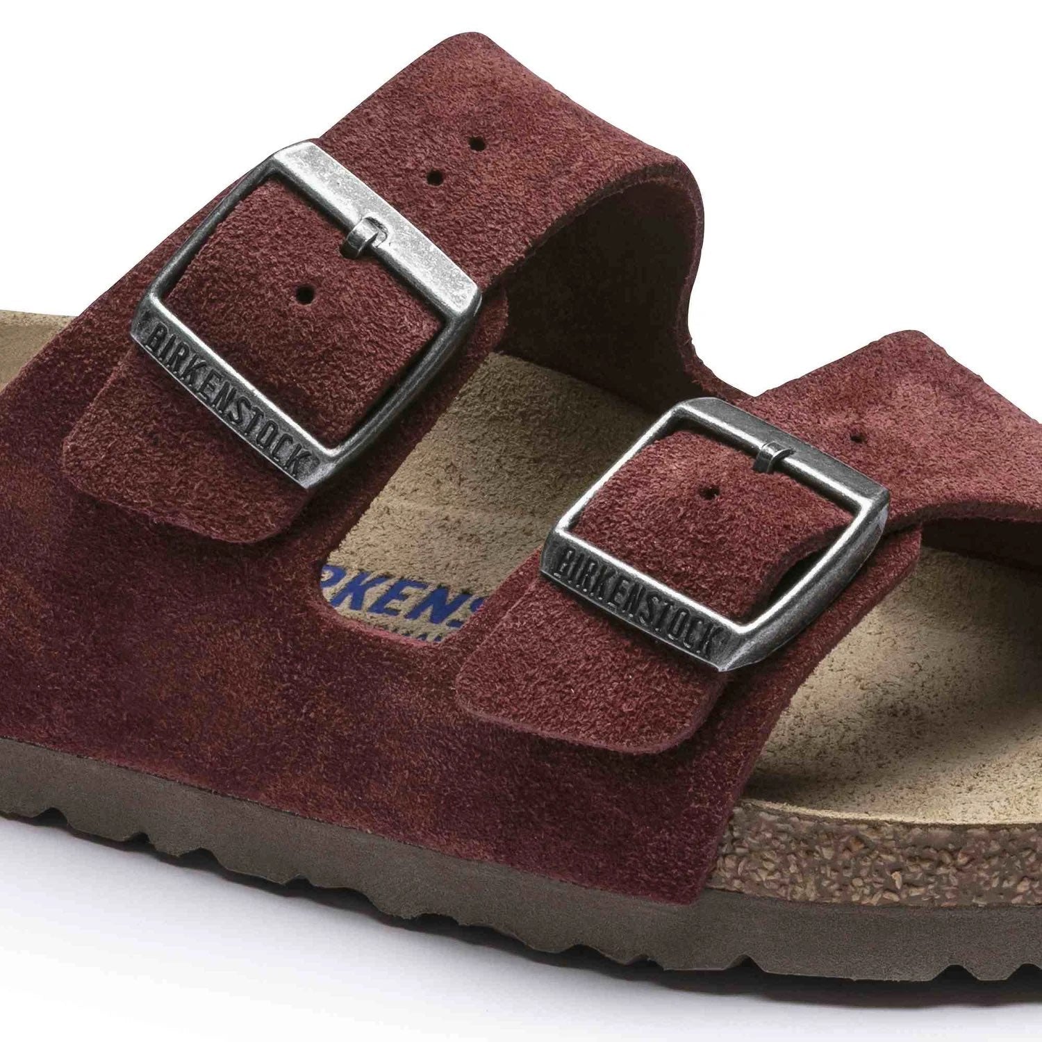 Birkenstock Cozy Burgundy Suede Two-Strap Sandals