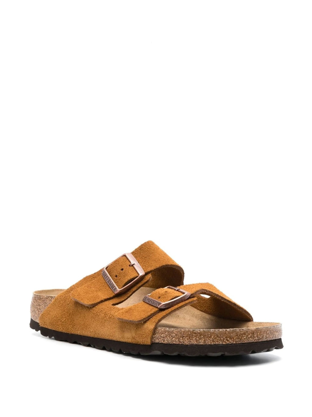 Birkenstock Cozy Suede Slide Sandals in Golden Amber